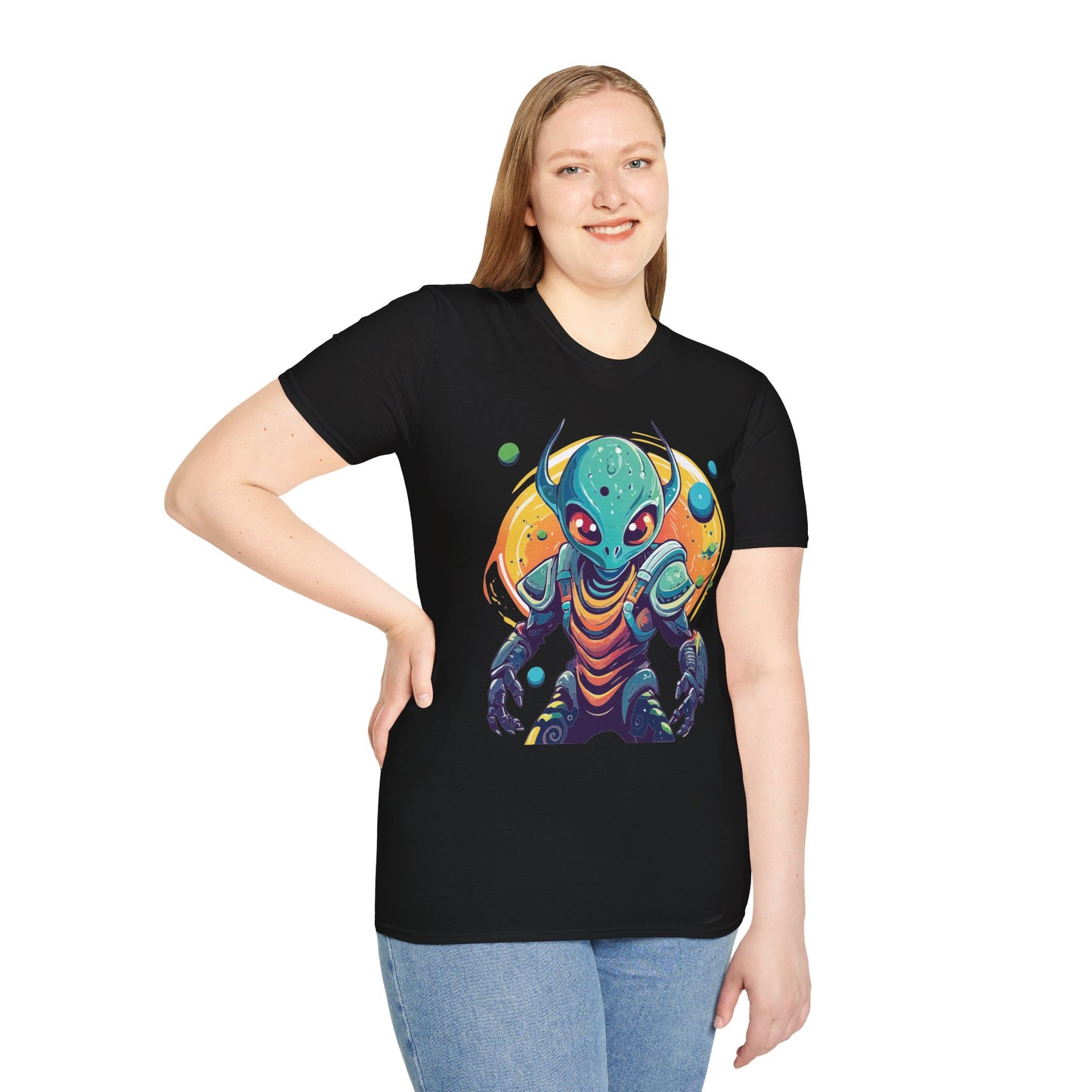 Alien Cosmos Shirt Unisex Softstyle Tee With Alien Art Design Space Theme Graphic Tee