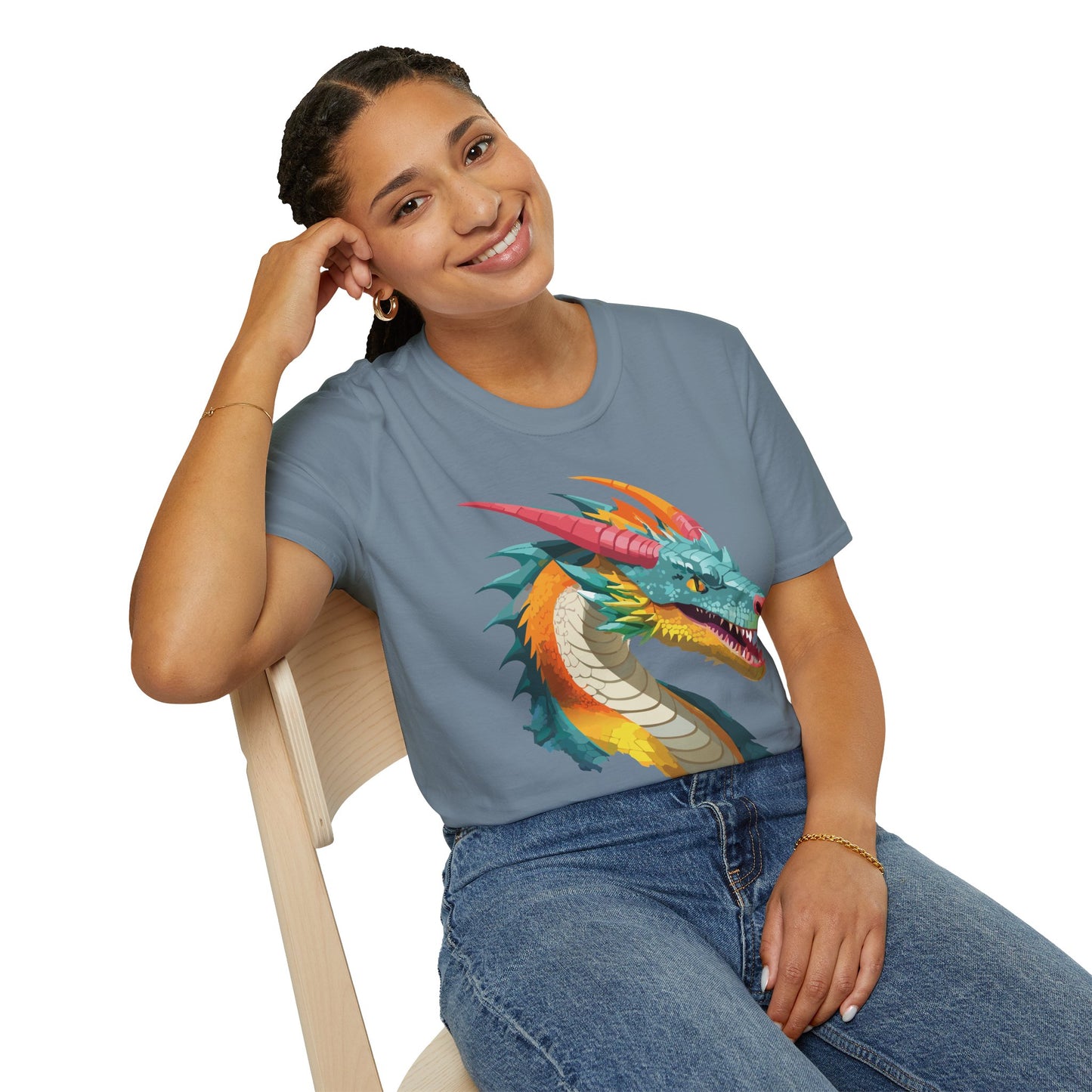 Dragon T Shirt Unisex Softstyle Art Design Tee With Animals Theme Gildan 64000 Premium Quality