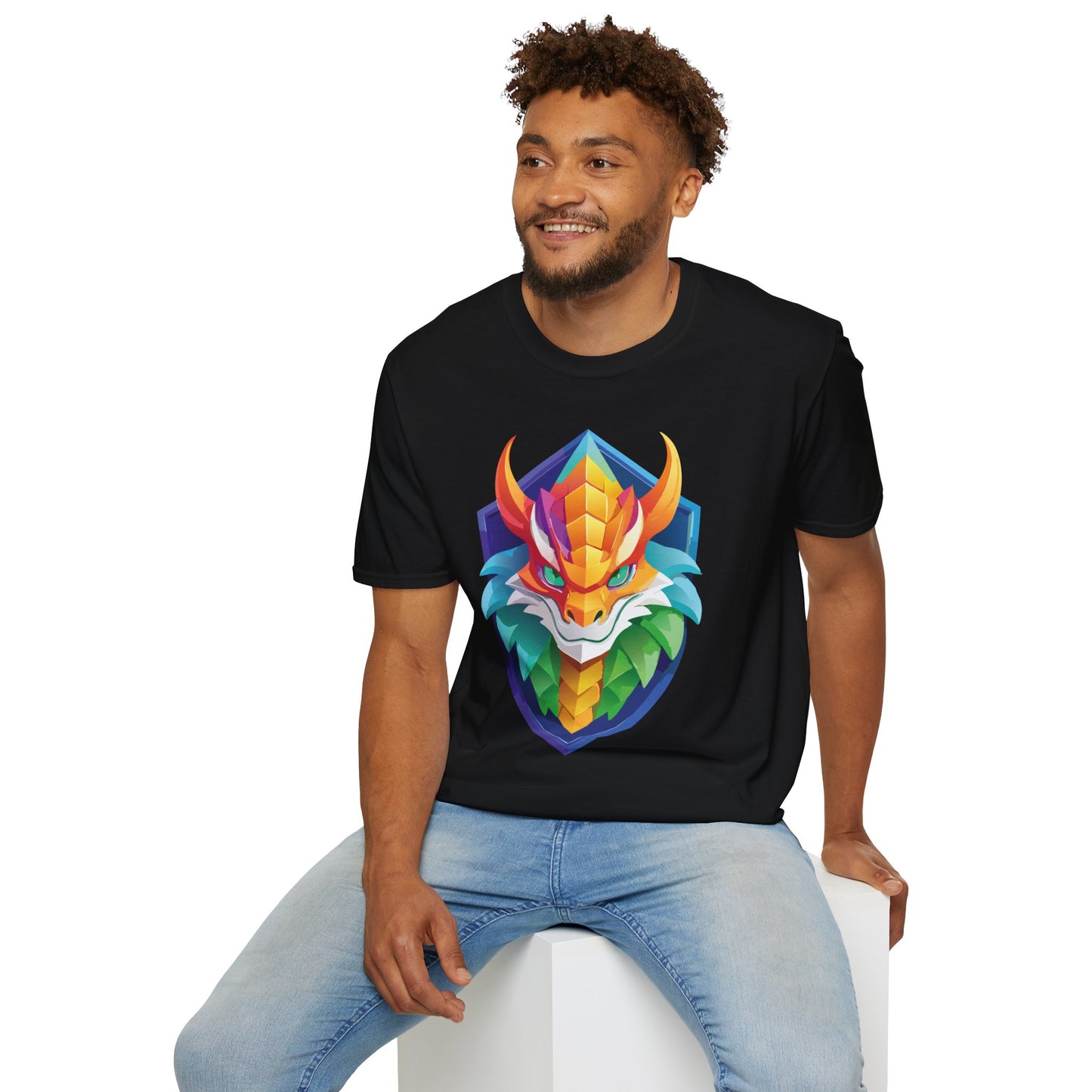 Unisex Dragon T Shirt Softstyle 64000 100 Percent Ring Spun Cotton Comfortable Tee