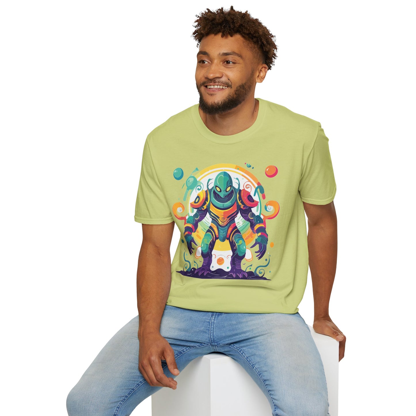 Cosmos Alien T Shirt Unisex Softstyle 64000 with Art Design Durable Comfort Artwork Tee