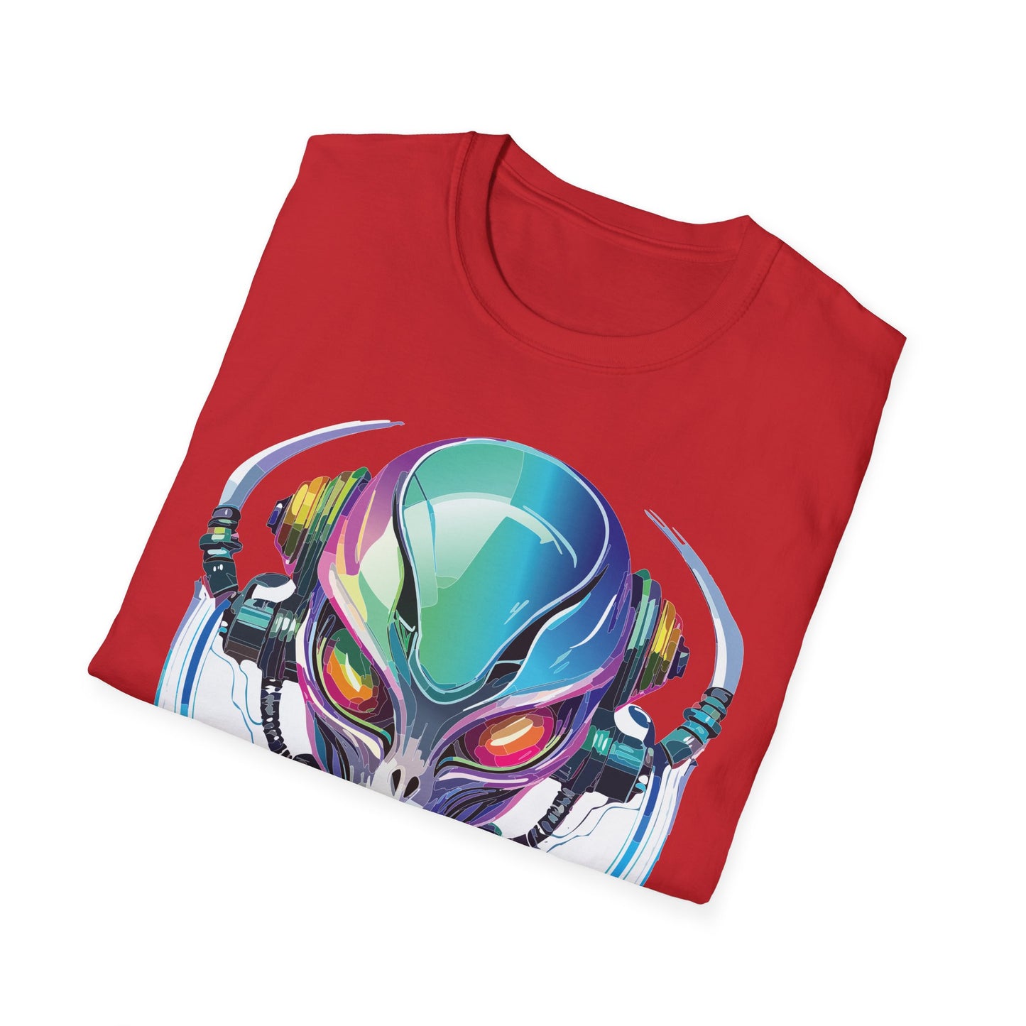 Alien Cosmos T Shirt Unisex Softstyle 64000 Tee With Alien Space Design 100 Percent Ringspun Cotton