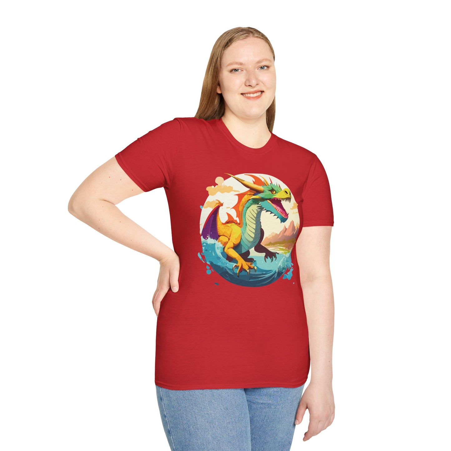 Dragon T Shirt Unisex Animal Print Dragon Shirt Gildan Softstyle Cotton Tee 64000