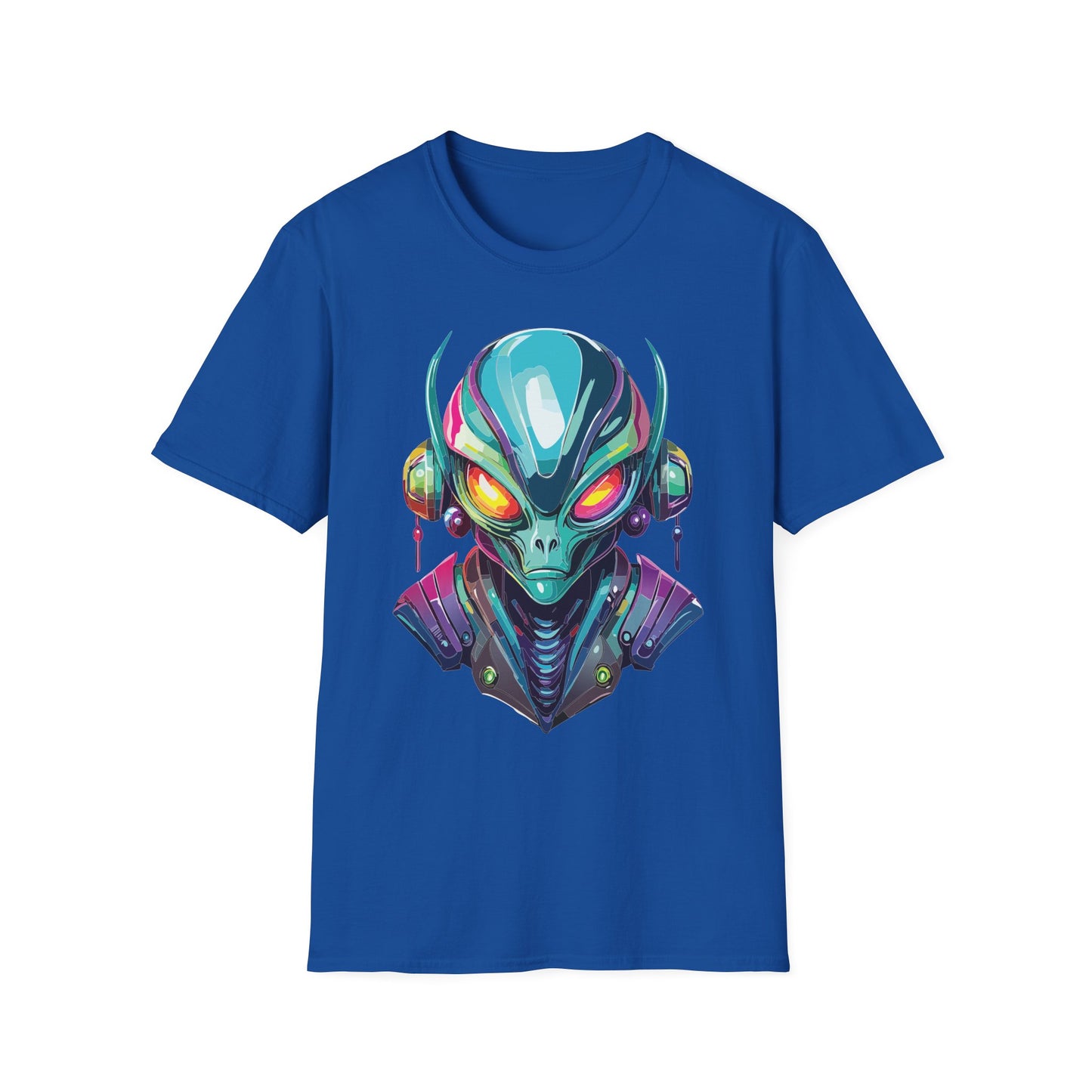 Alien Cosmos Unisex Cotton T Shirt With Alien Artwork Softstyle Ring Spun Cotton 64000