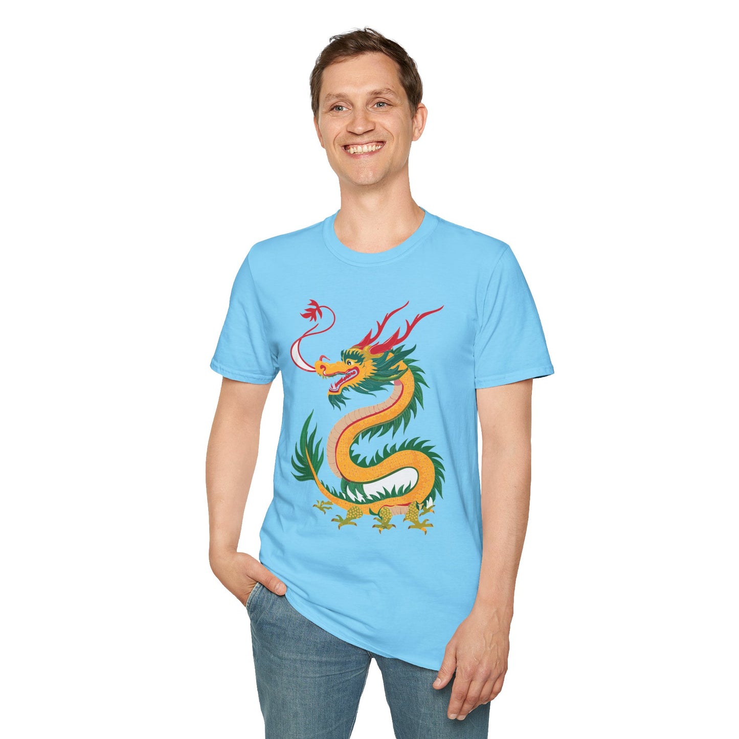 Dragon T Shirt Unisex Dragon Shirt Animal Shirt Gildan Softstyle 64000 100 Percent Cotton Tee