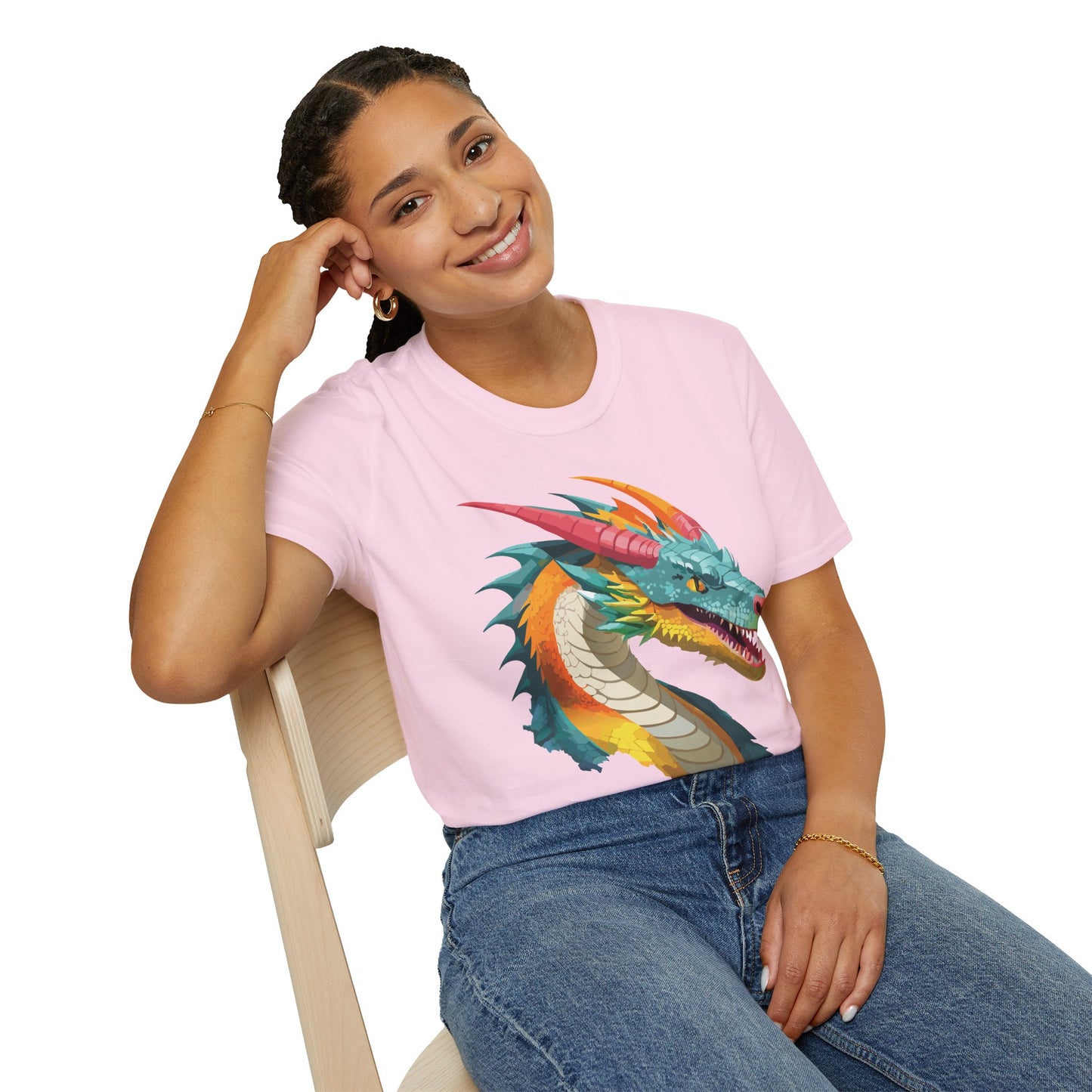 Dragon T Shirt Unisex Softstyle Art Design Tee With Animals Theme Gildan 64000 Premium Quality