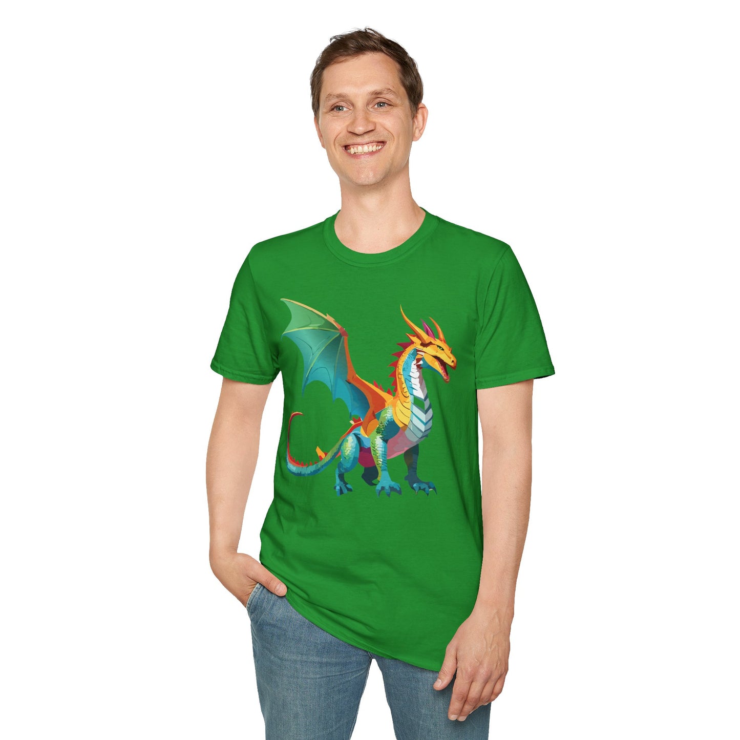 Dragon T Shirt Unisex Animal Design Tee Softstyle Gildan 64000 100 Percent Ring Spun Cotton
