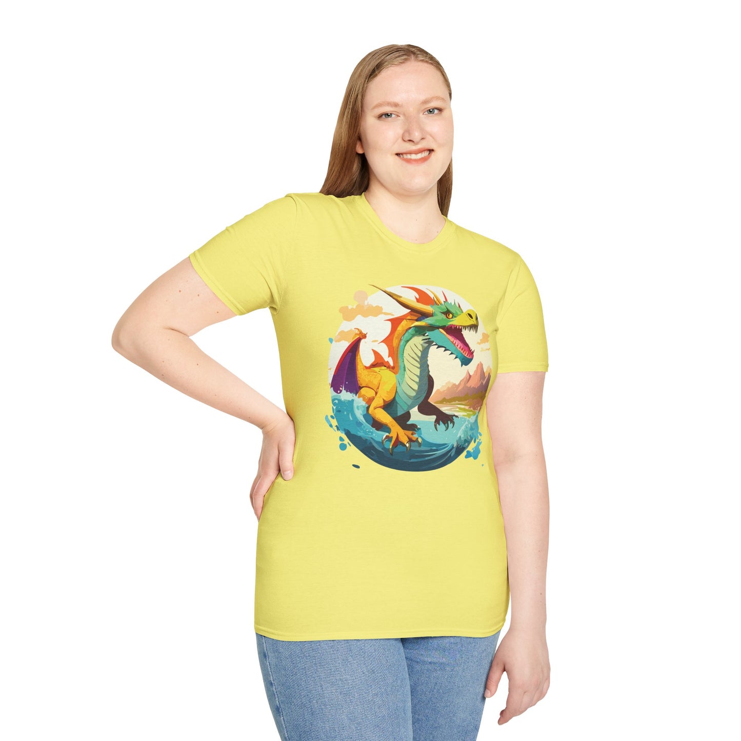 Dragon T Shirt Unisex Animal Print Dragon Shirt Gildan Softstyle Cotton Tee 64000