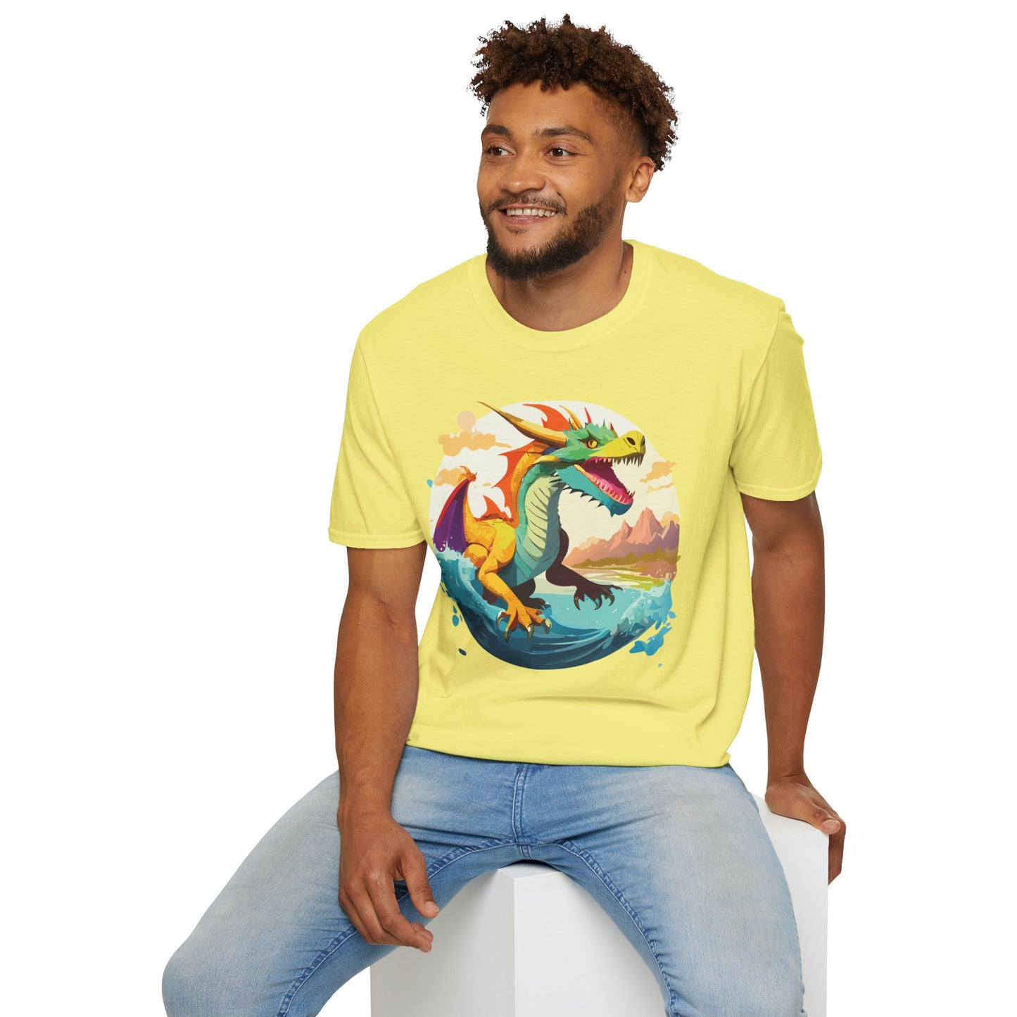 Dragon T Shirt Unisex Animal Print Dragon Shirt Gildan Softstyle Cotton Tee 64000