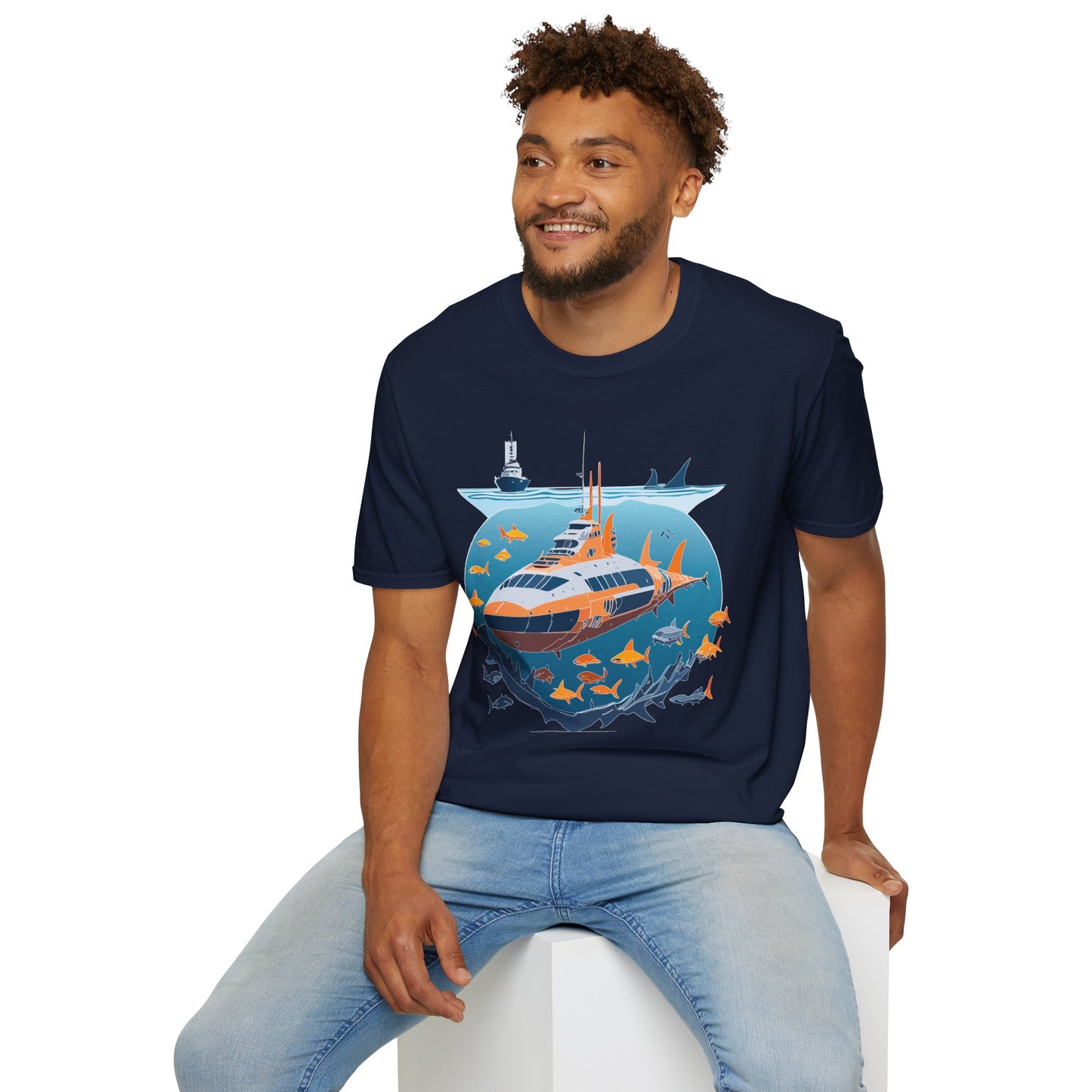 Ocean Tee Shirt, Ocean Shirt, Shirt with Ocean, U boat Tees, Shirt with U-Boat