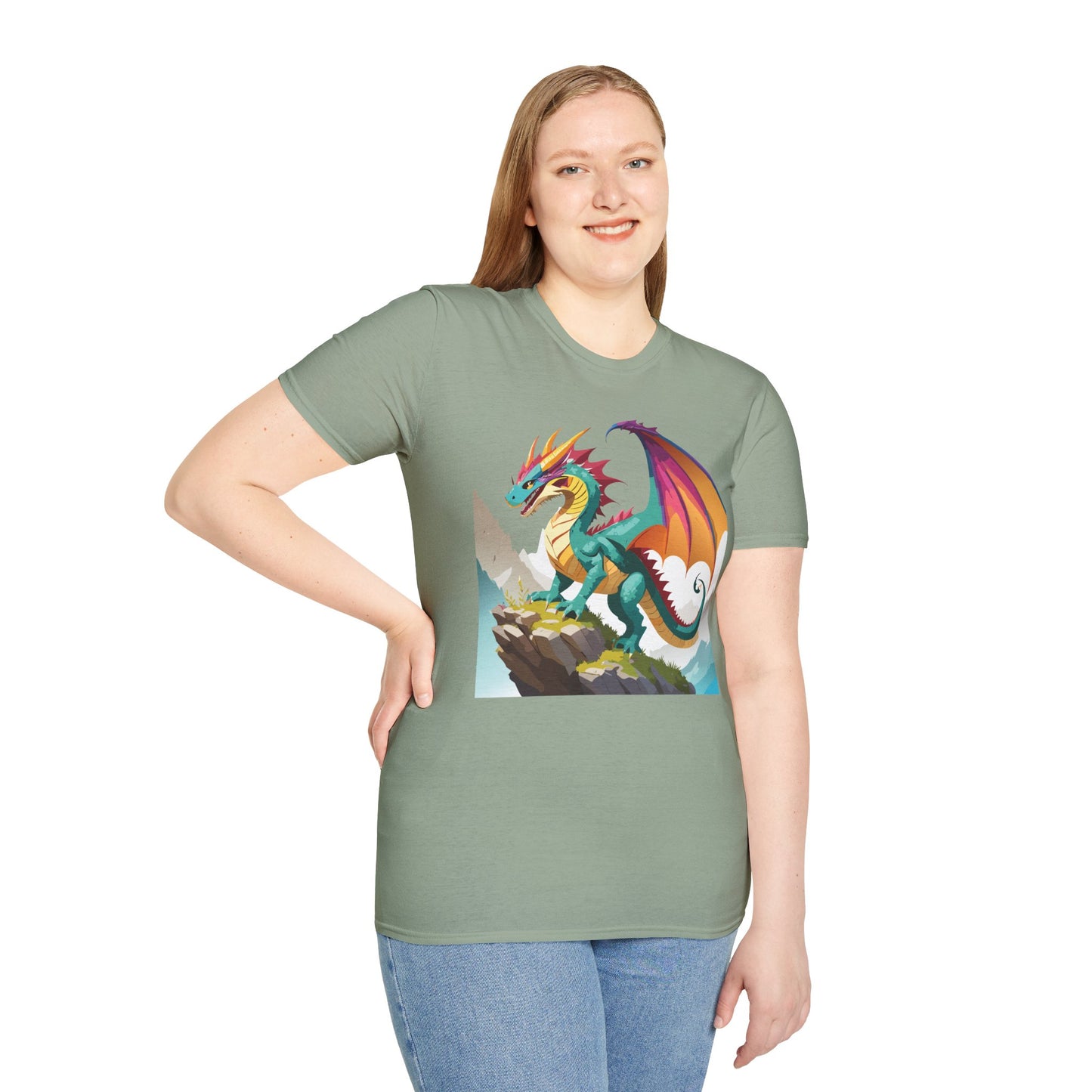 Dragon T Shirt Unisex Dragon Shirt With Animal Art Design Softstyle Cotton Tee Shirt