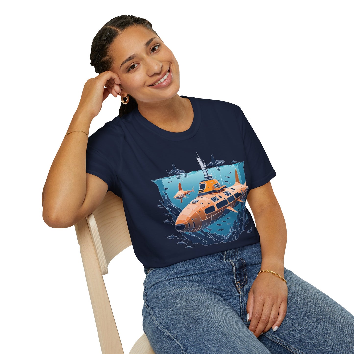 Ocean Tee Shirt, Ocean Shirt, Shirt with Ocean, U boat Tees, Shirt with U-Boat