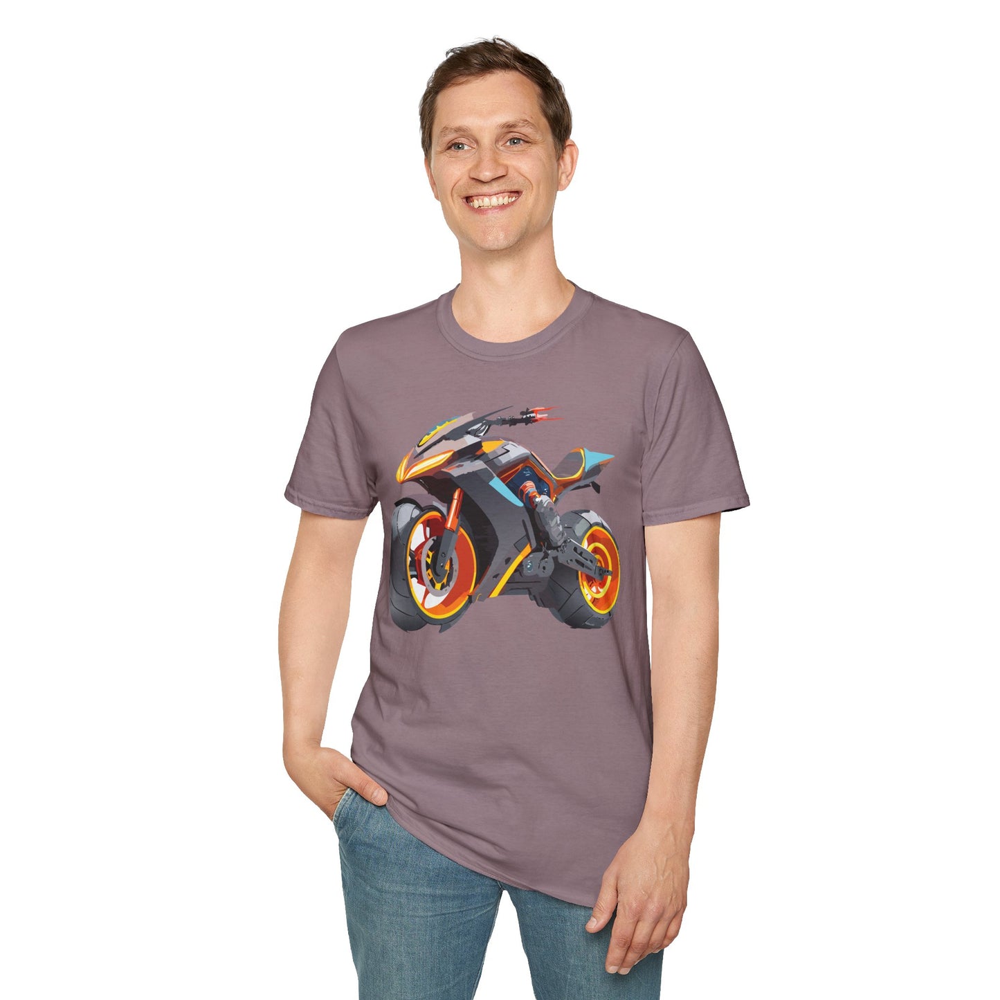 Unisex Bike T Shirt With Motorcycle Graphic MTB Tee Cotton Softstyle Comfort For Riders