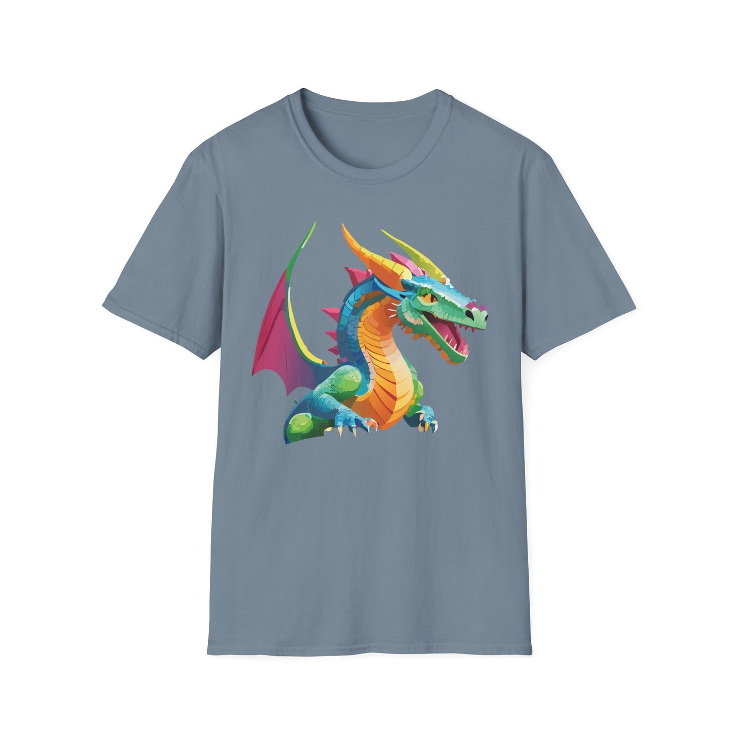 Unisex Dragon Graphic Tee Softstyle Short Sleeve T Shirt Made From Ring Spun Cotton