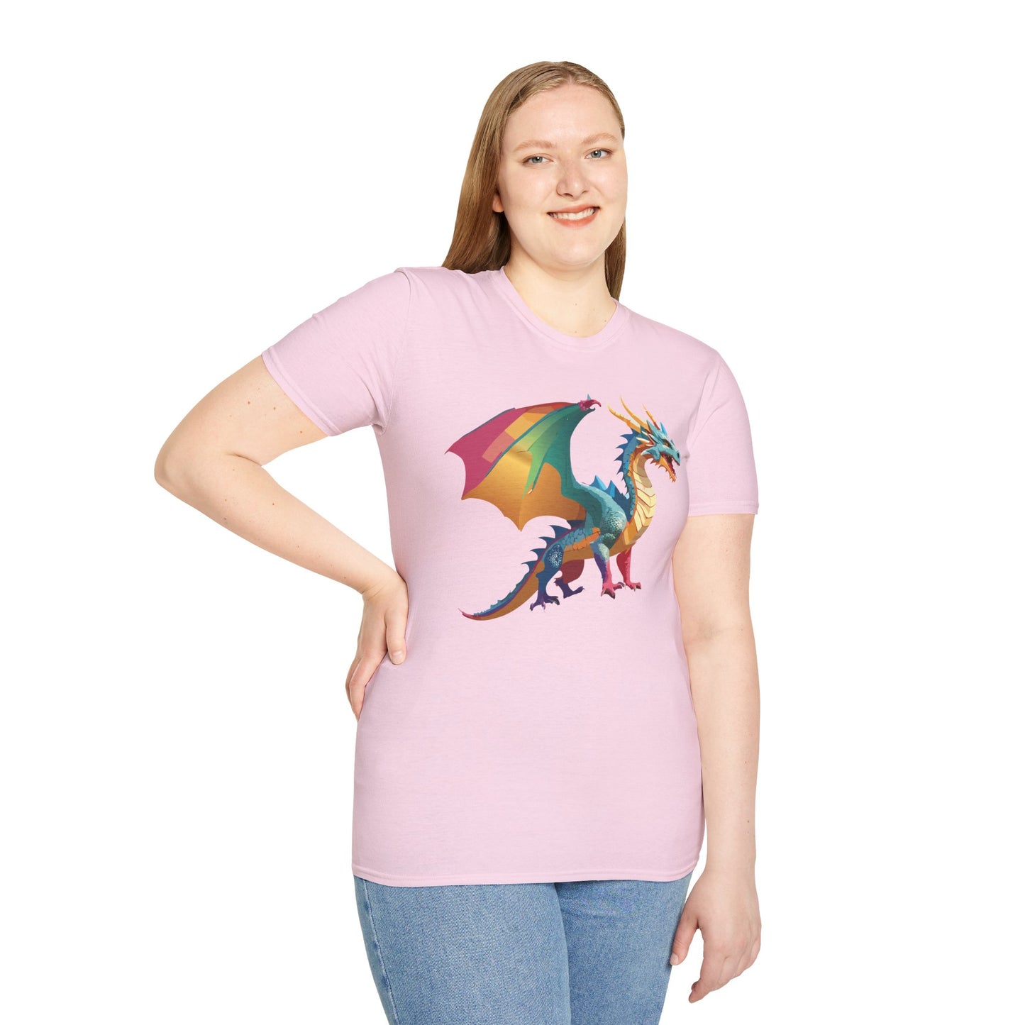 Dragon T Shirt Unisex Dragon Shirt Animal Design Tee Softstyle 100 Percent Ring Spun Cotton