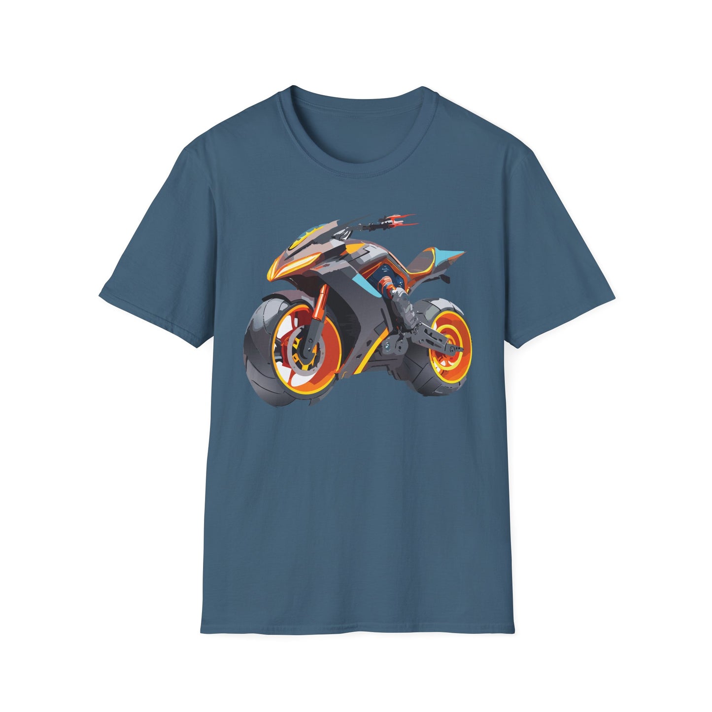 Unisex Bike T Shirt With Motorcycle Graphic MTB Tee Cotton Softstyle Comfort For Riders