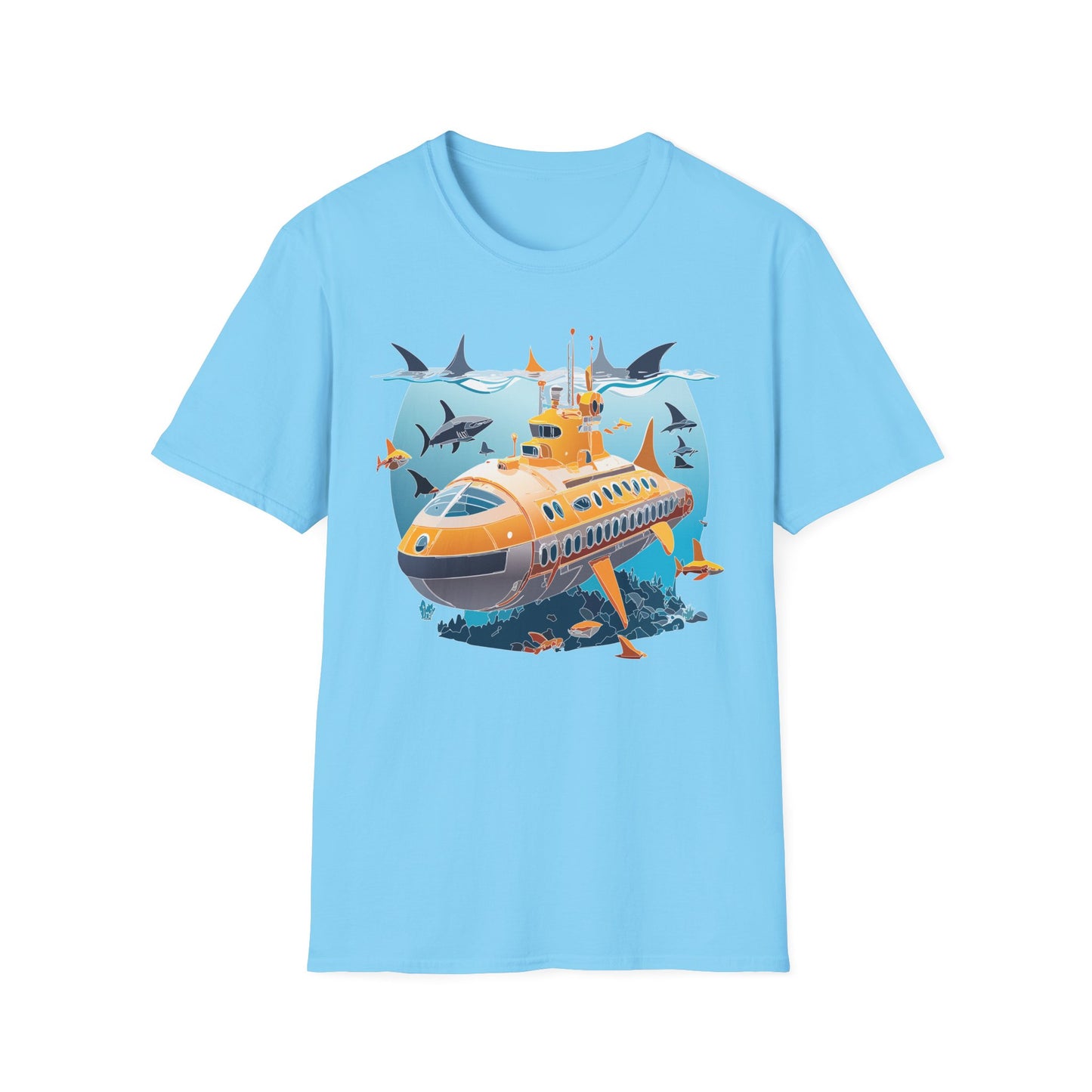Ocean Tee Shirt, Ocean Shirt, Shirt with Ocean, U boat Tees, Shirt with U-Boat