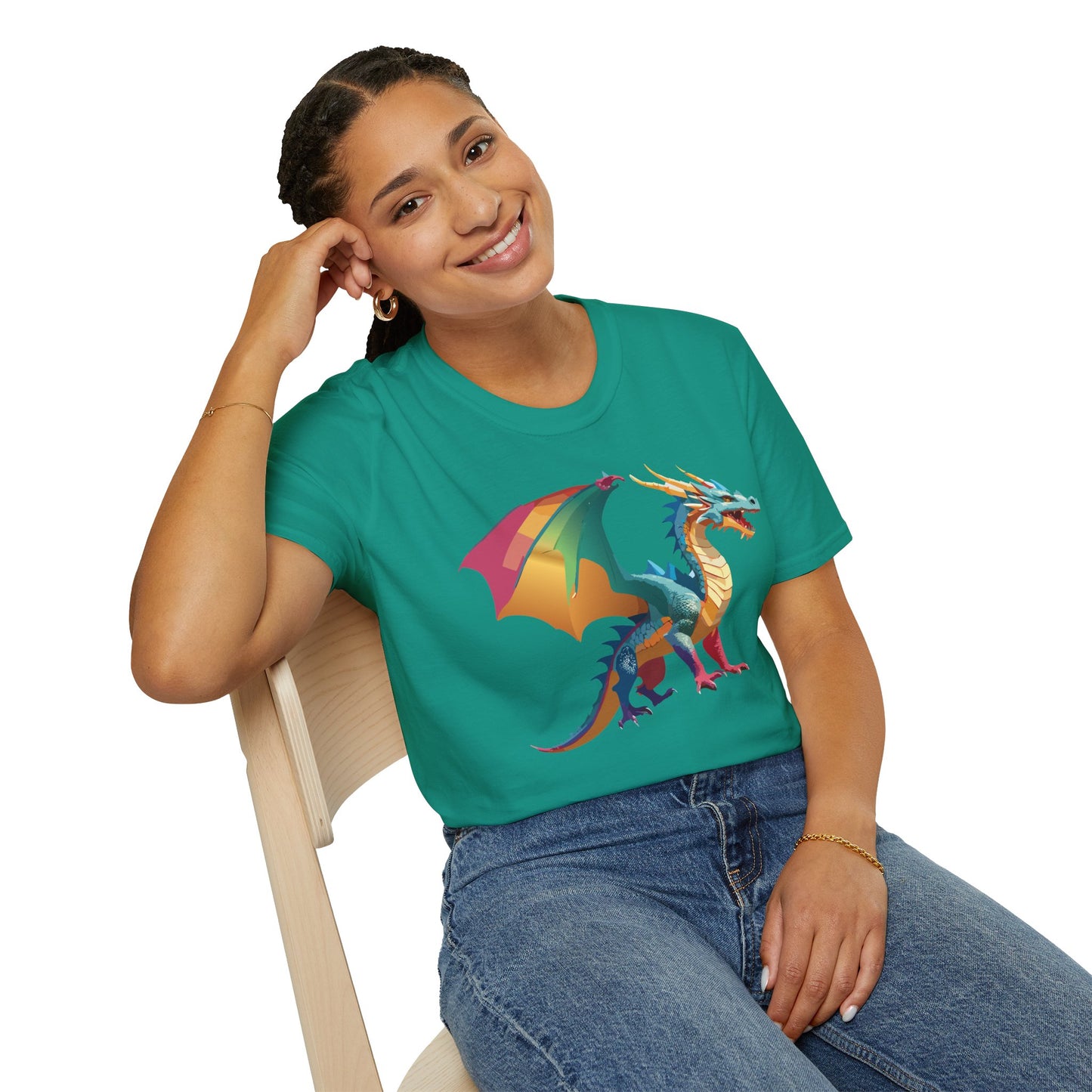 Dragon T Shirt Unisex Dragon Shirt Animal Design Tee Softstyle 100 Percent Ring Spun Cotton