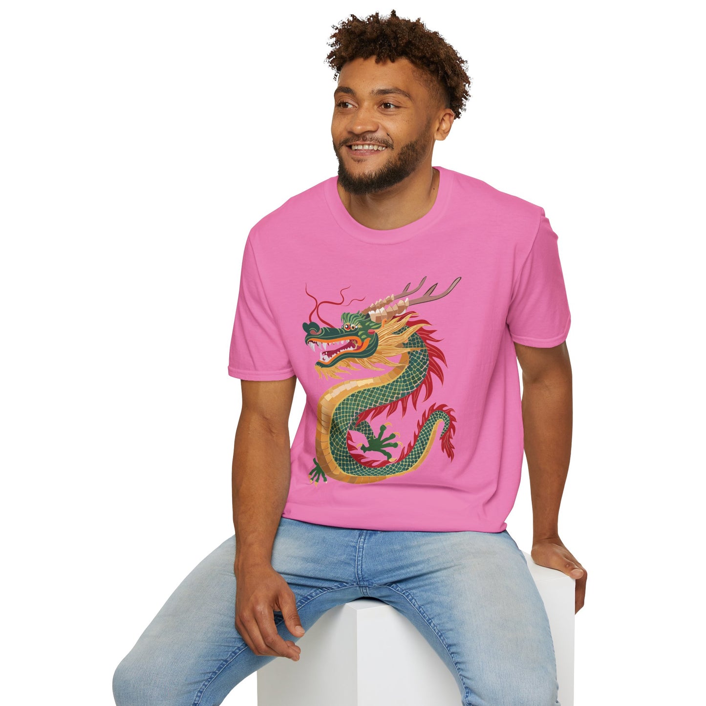 Dragon T Shirt Unisex Dragon Shirt With Animal Art Design Gildan Softstyle 64000 Tee