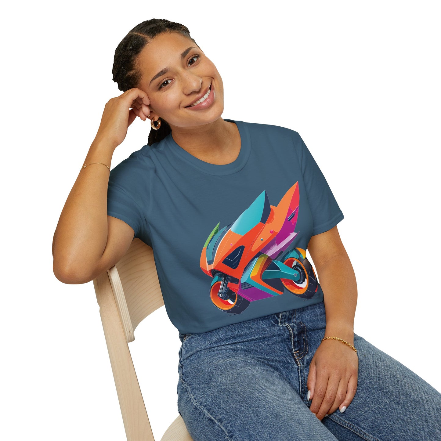 Unisex Bike T Shirt Moto Shirt Motorcycle MTB T Shirt 100 Percent Cotton Softstyle