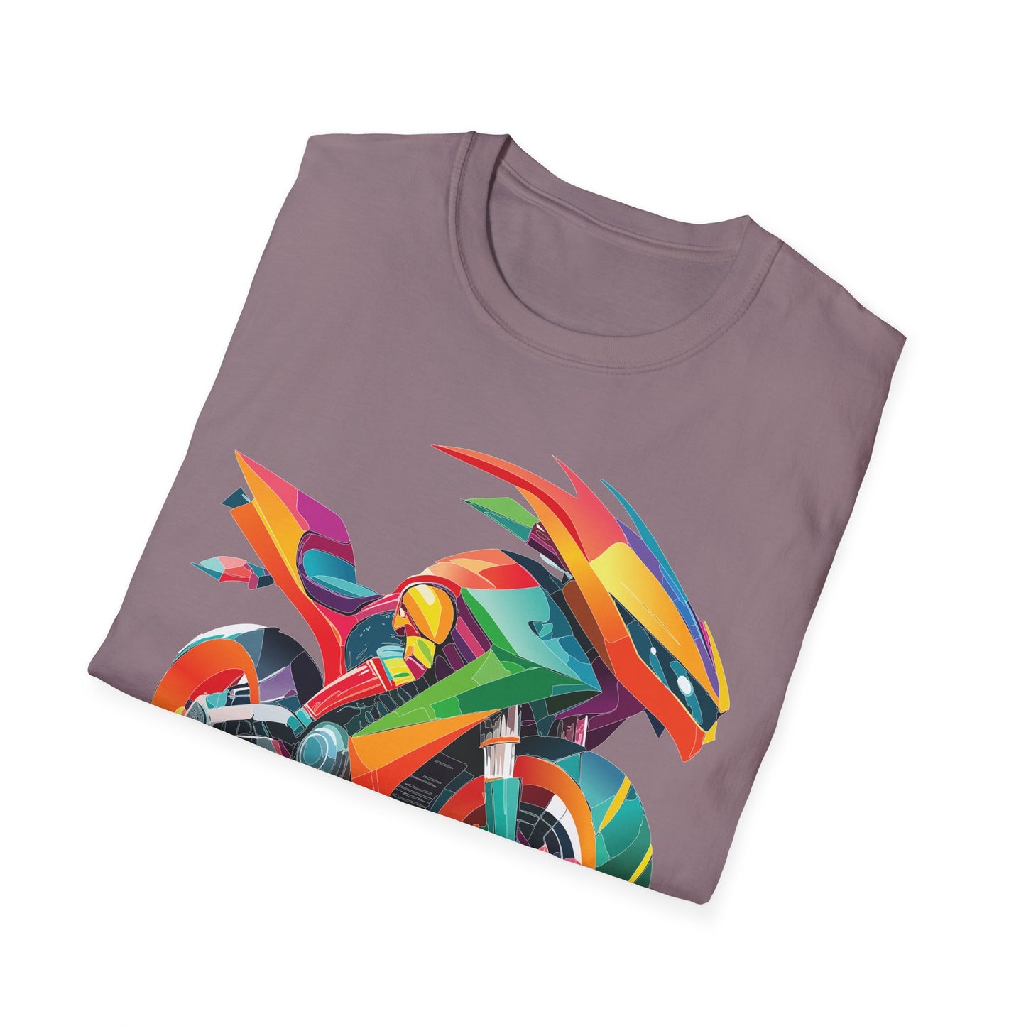 Unisex Bike T Shirt With Motorcycle Artwork Premium Cotton MTB Tee Softstyle 64000