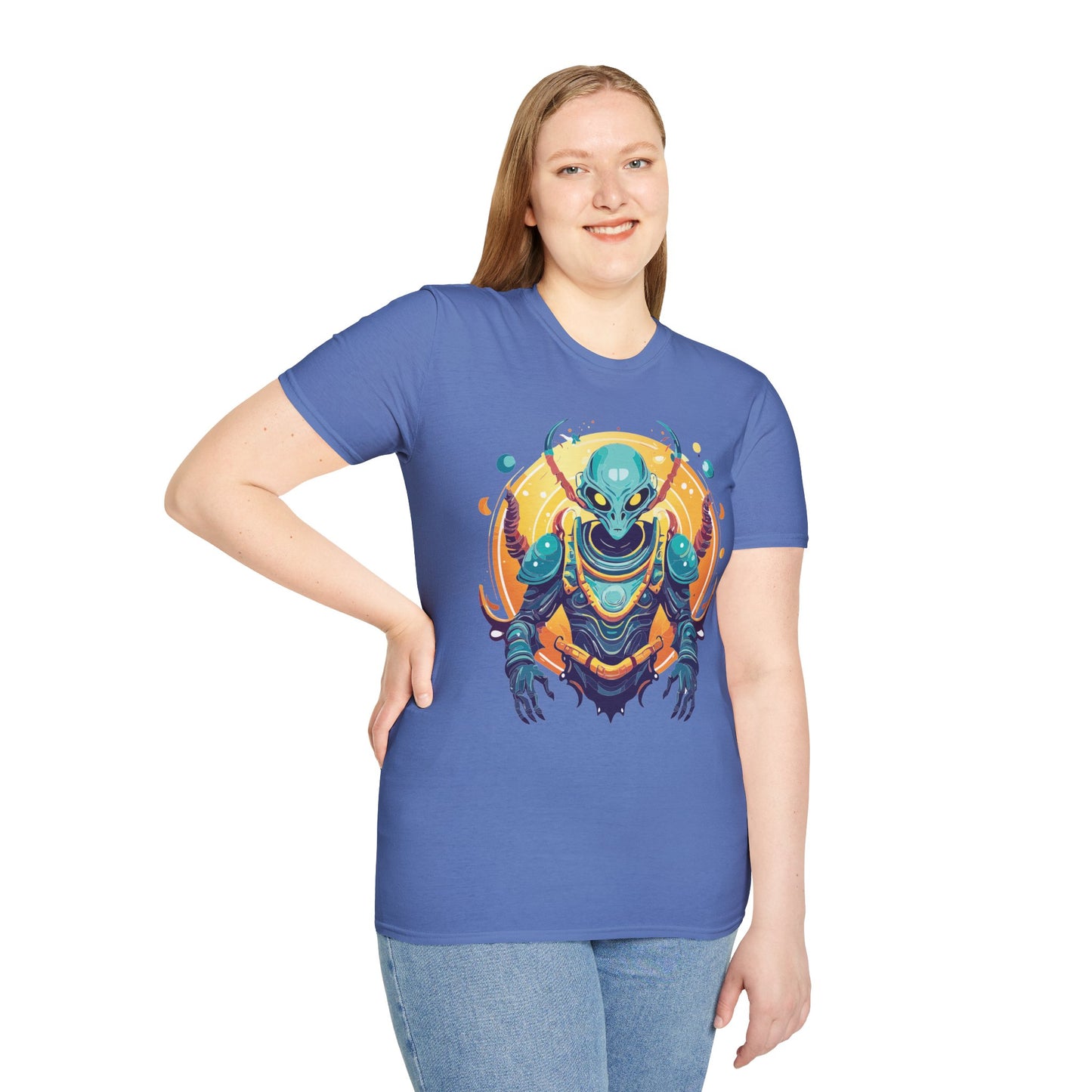 Cosmos Alien T Shirt Unisex Softstyle Short Sleeve Tee With Alien Art Design Artwork