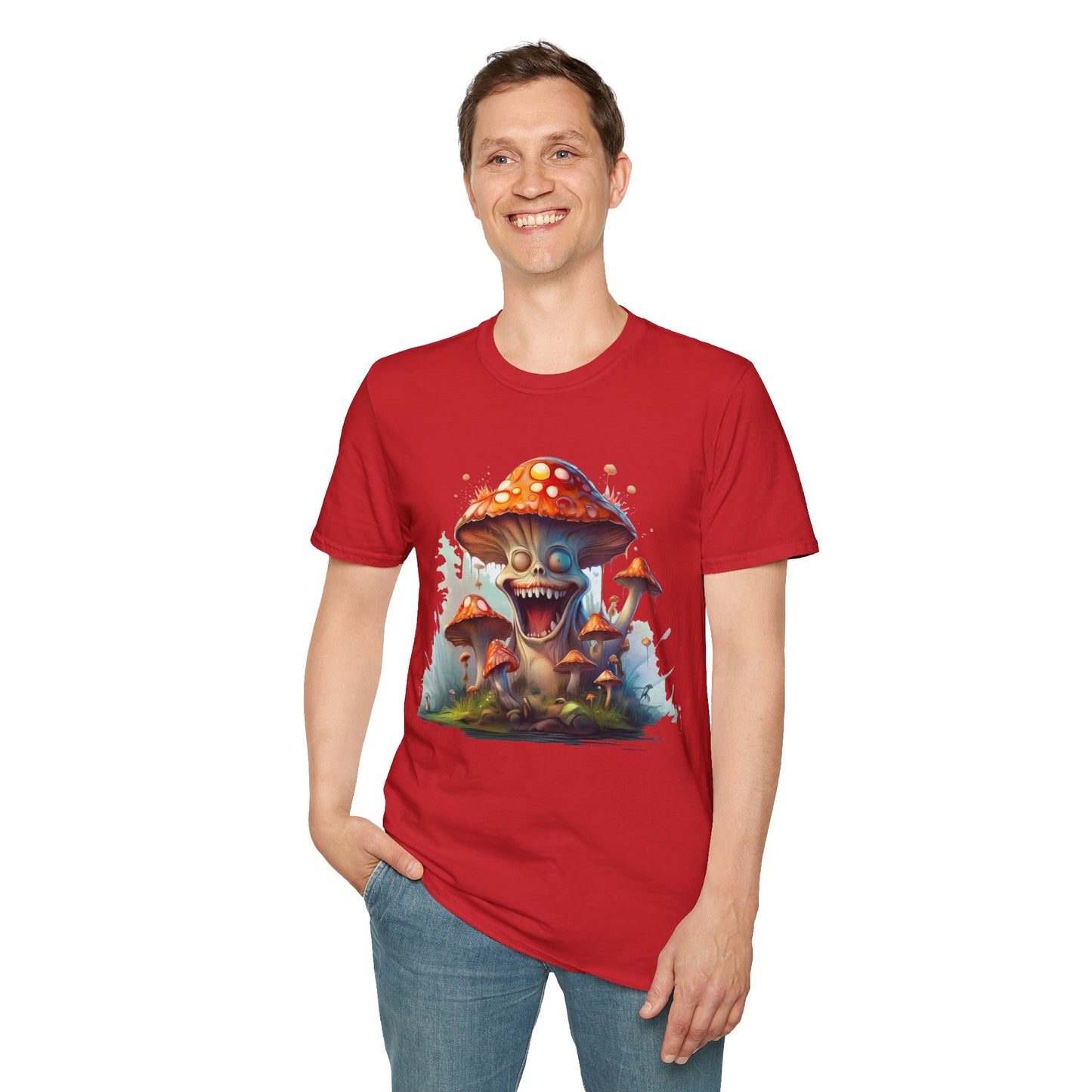 Mashroom Short Sleeve Tee Unisex Funny Mashroom Shirt With Fungus Graphic Gildan Softstyle 64000