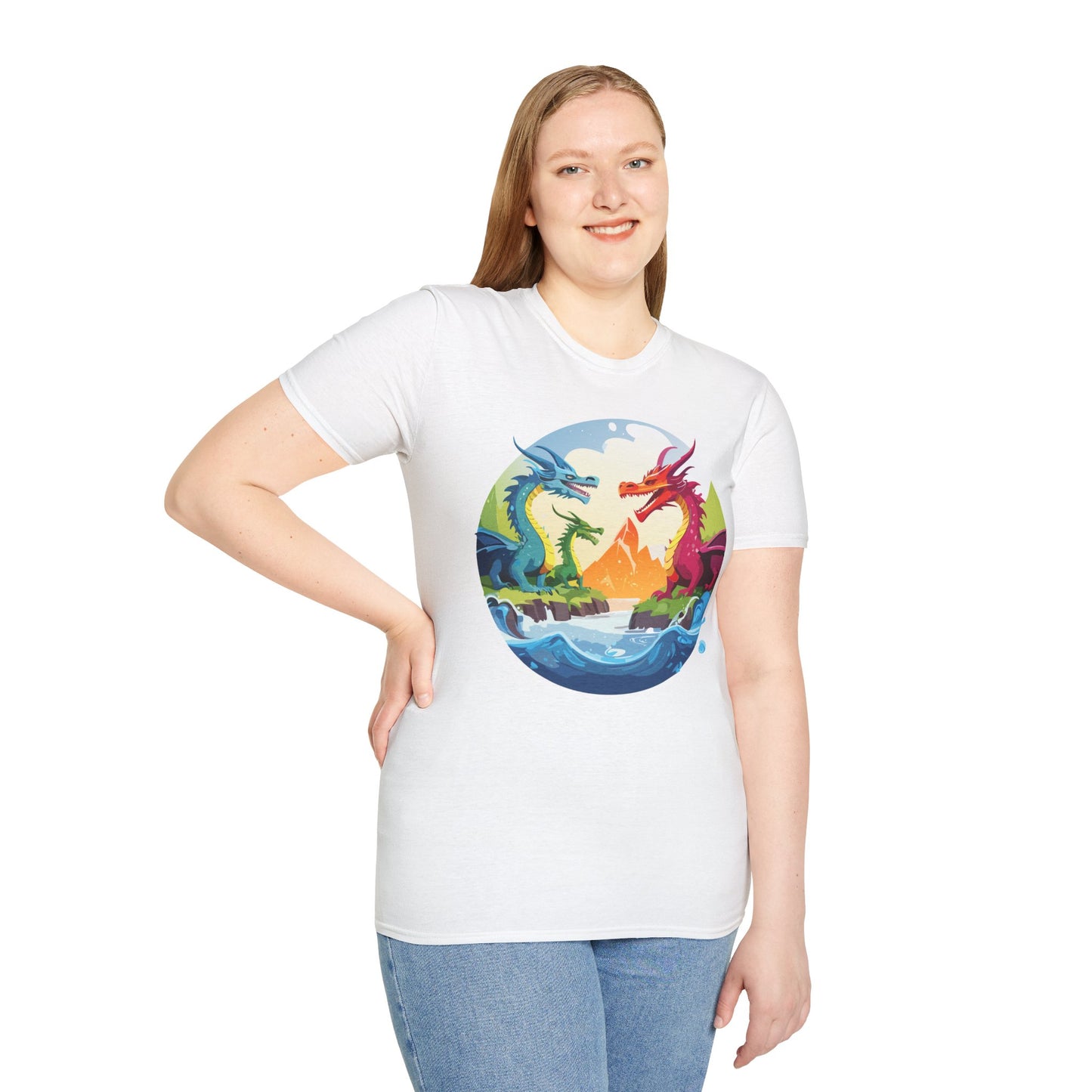Dragon T Shirt Unisex Dragon Tee 100 Percent Ring Spun Cotton Softstyle Comfort Fit