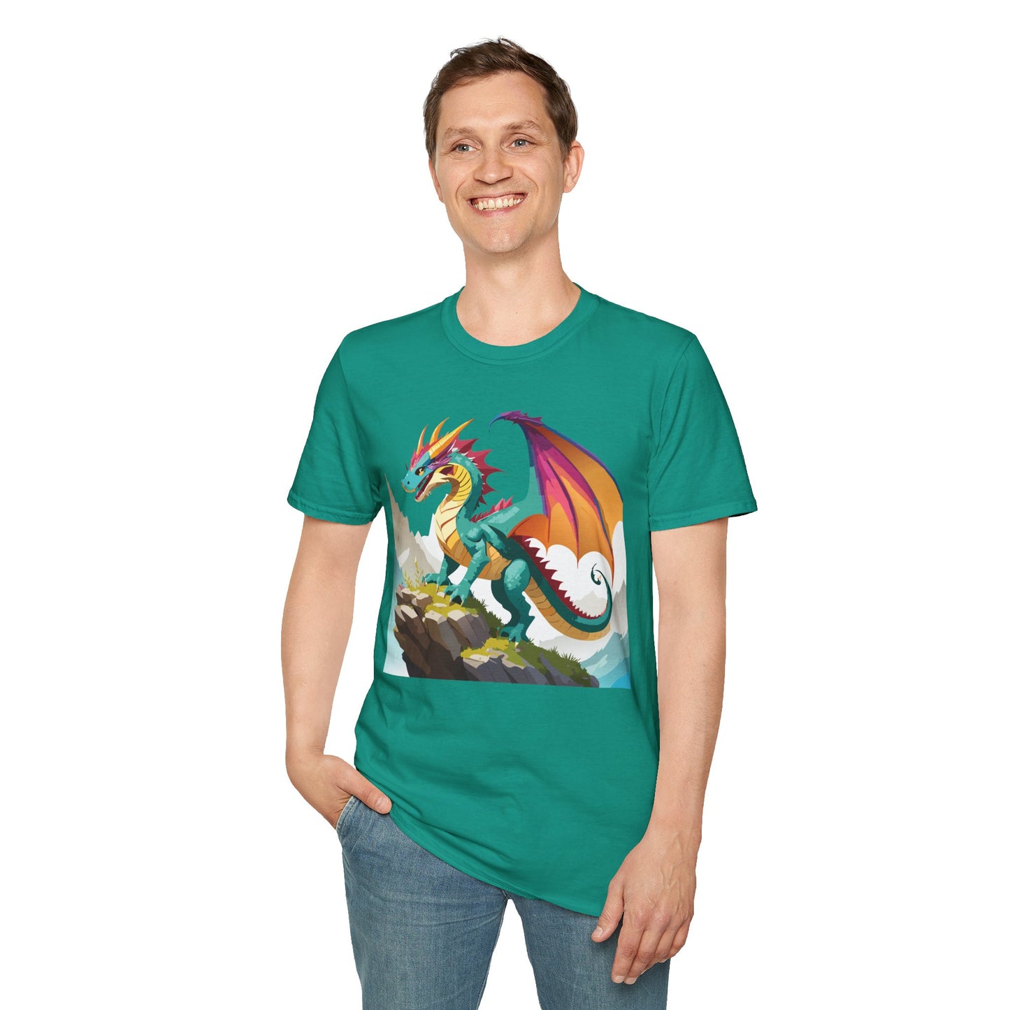Dragon T Shirt Unisex Dragon Shirt With Animal Art Design Softstyle Cotton Tee Shirt