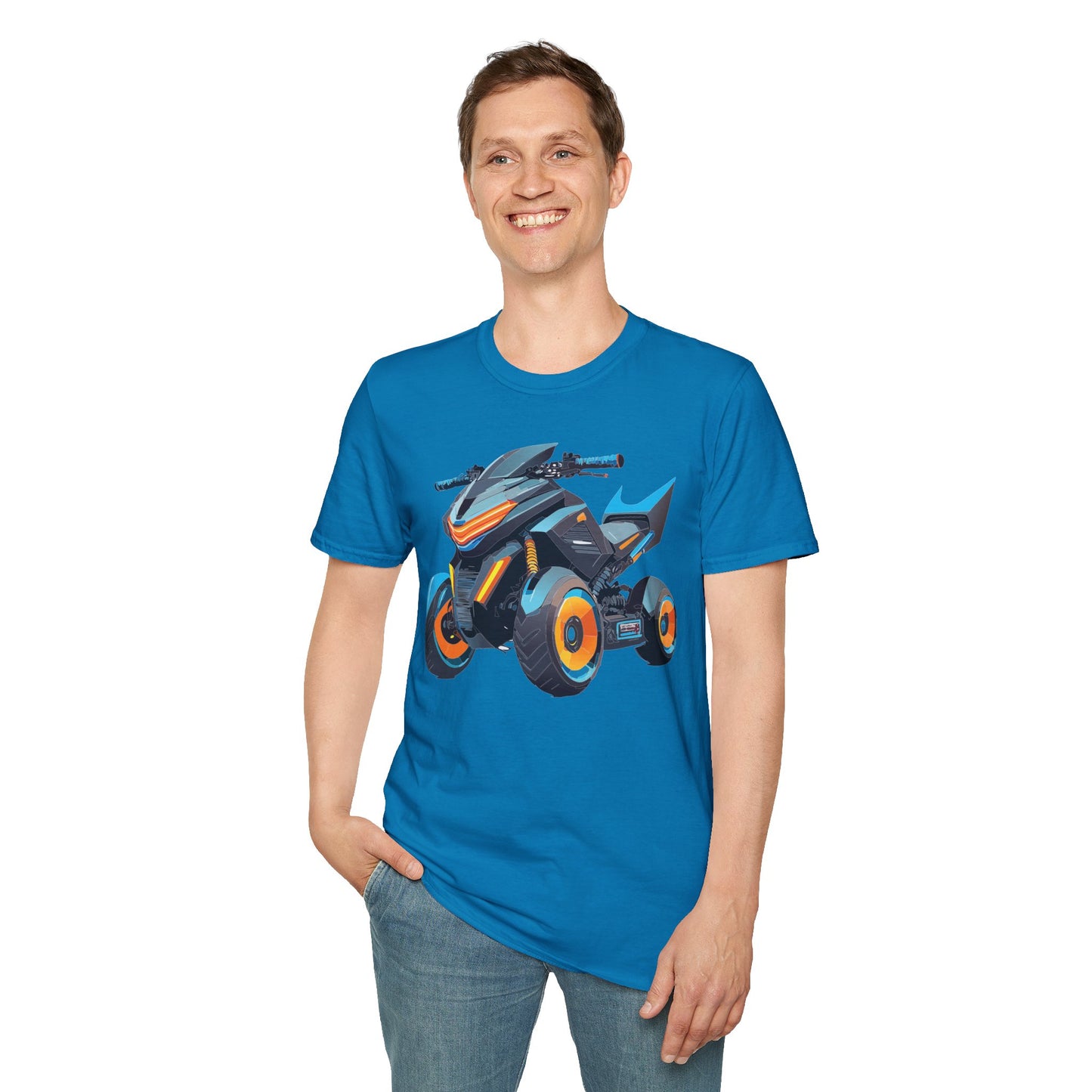 Unisex Motorcycle Art Design T Shirt Softstyle 64000 MTB Graphic Tee For Riders