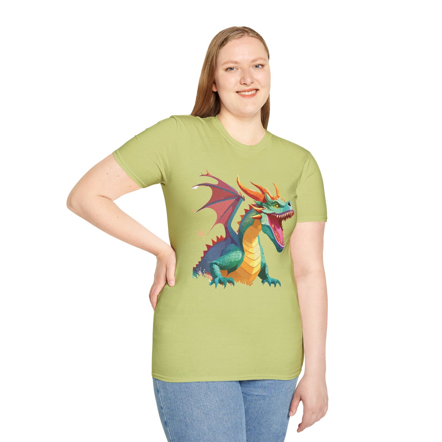 Dragon Graphic T Shirt Unisex Softstyle Cotton Tee Dragon Art Shirt For Men Women