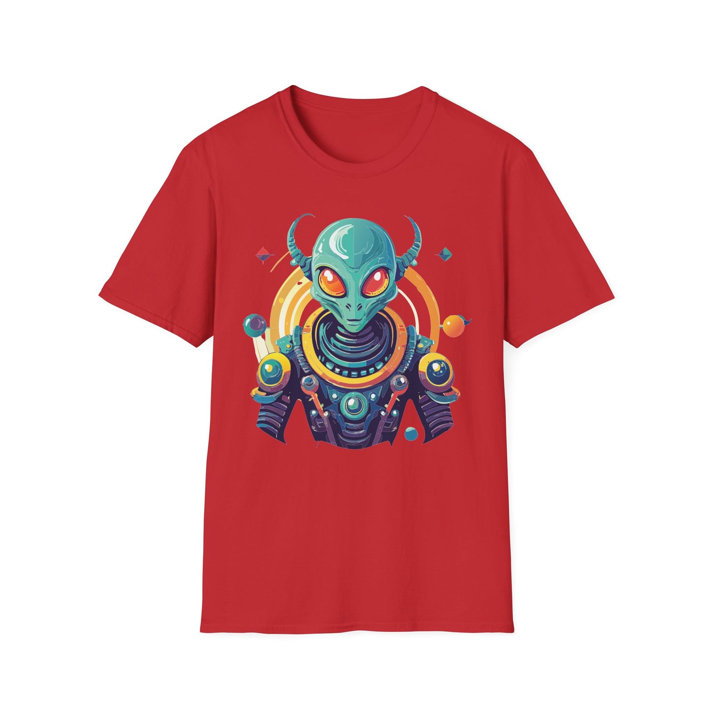 Alien Cosmos T Shirt Unisex Softstyle Cotton Tee With Alien Art Design Premium Comfort