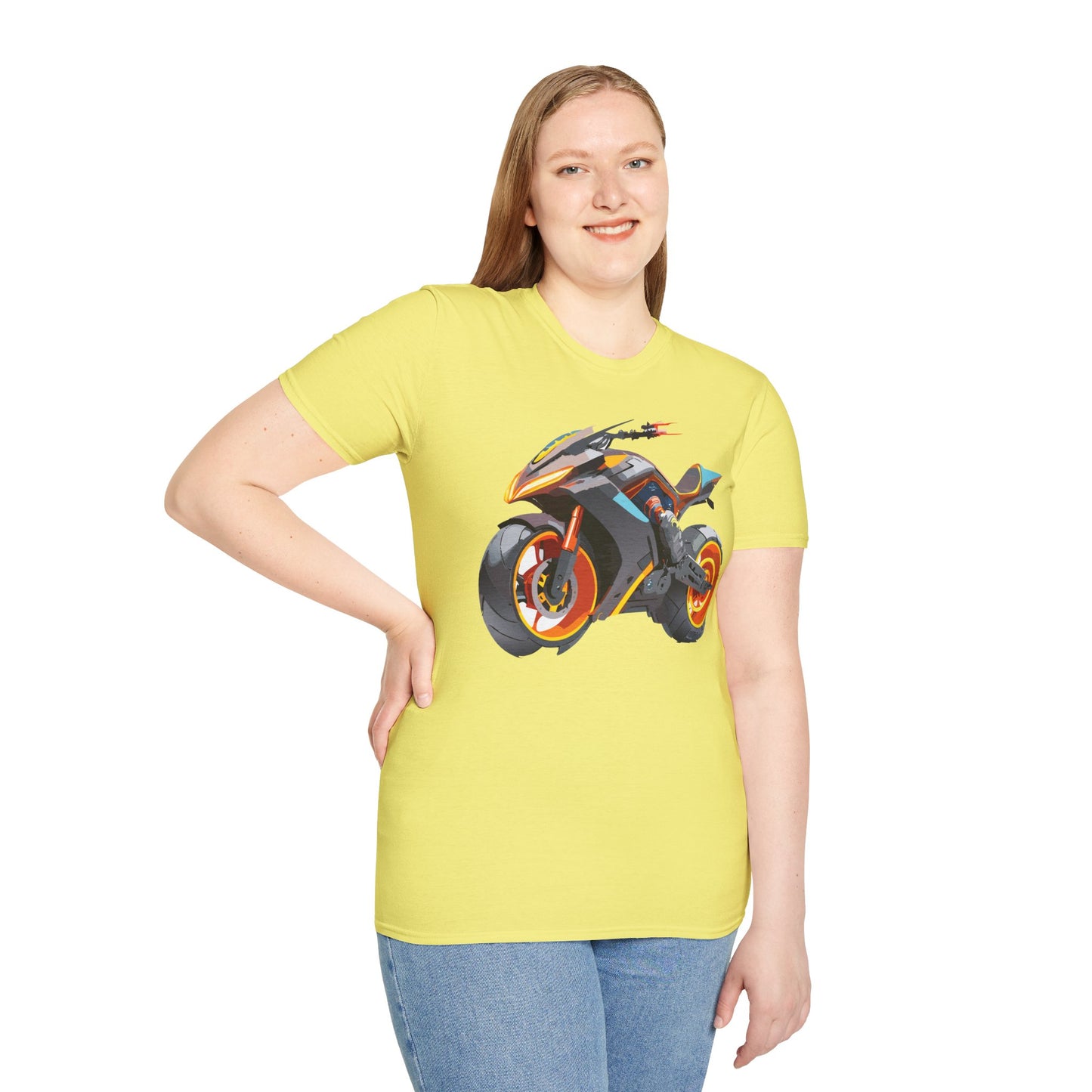 Unisex Bike T Shirt With Motorcycle Graphic MTB Tee Cotton Softstyle Comfort For Riders