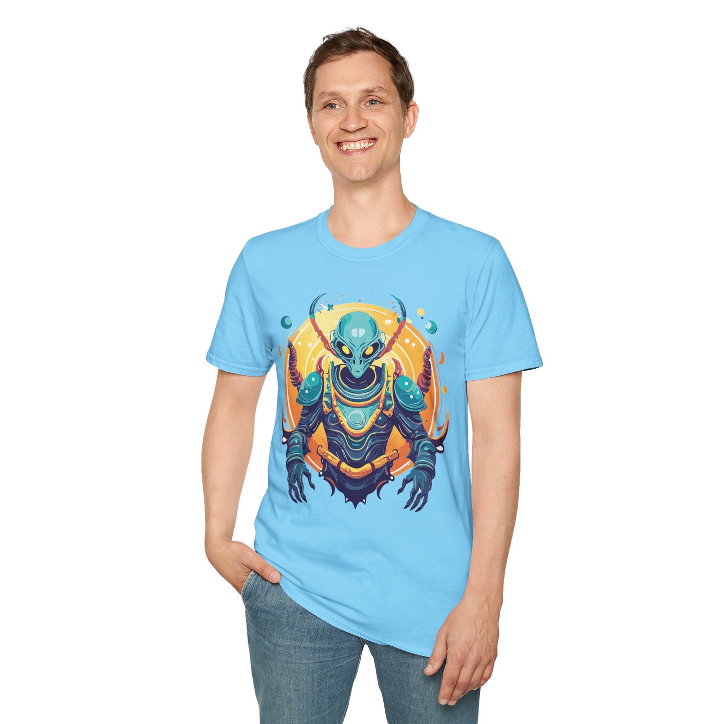 Cosmos Alien T Shirt Unisex Softstyle Short Sleeve Tee With Alien Art Design Artwork