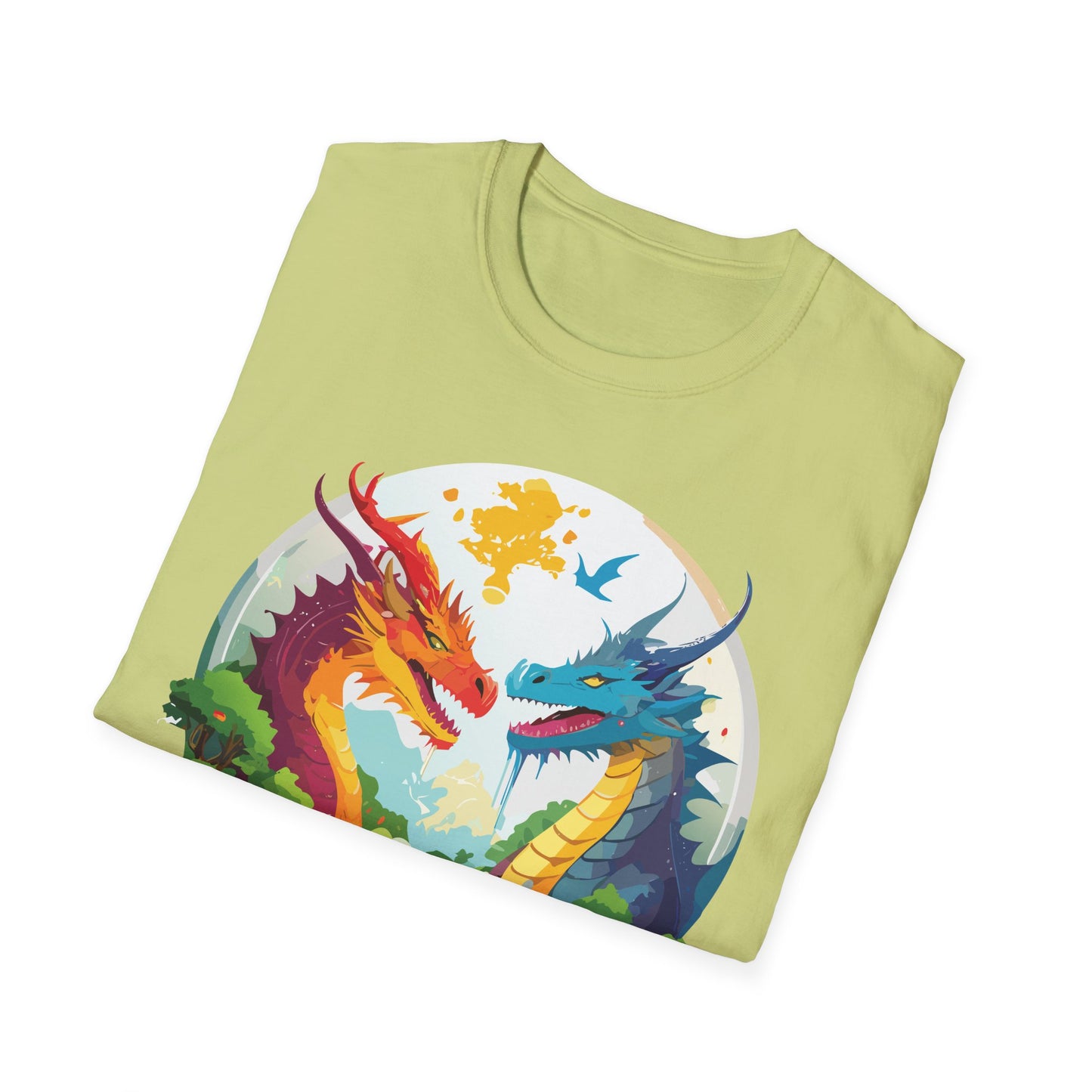 Dragon T Shirt Unisex Gildan Softstyle 64000 100 Percent Cotton Animal Print Tee Artwork