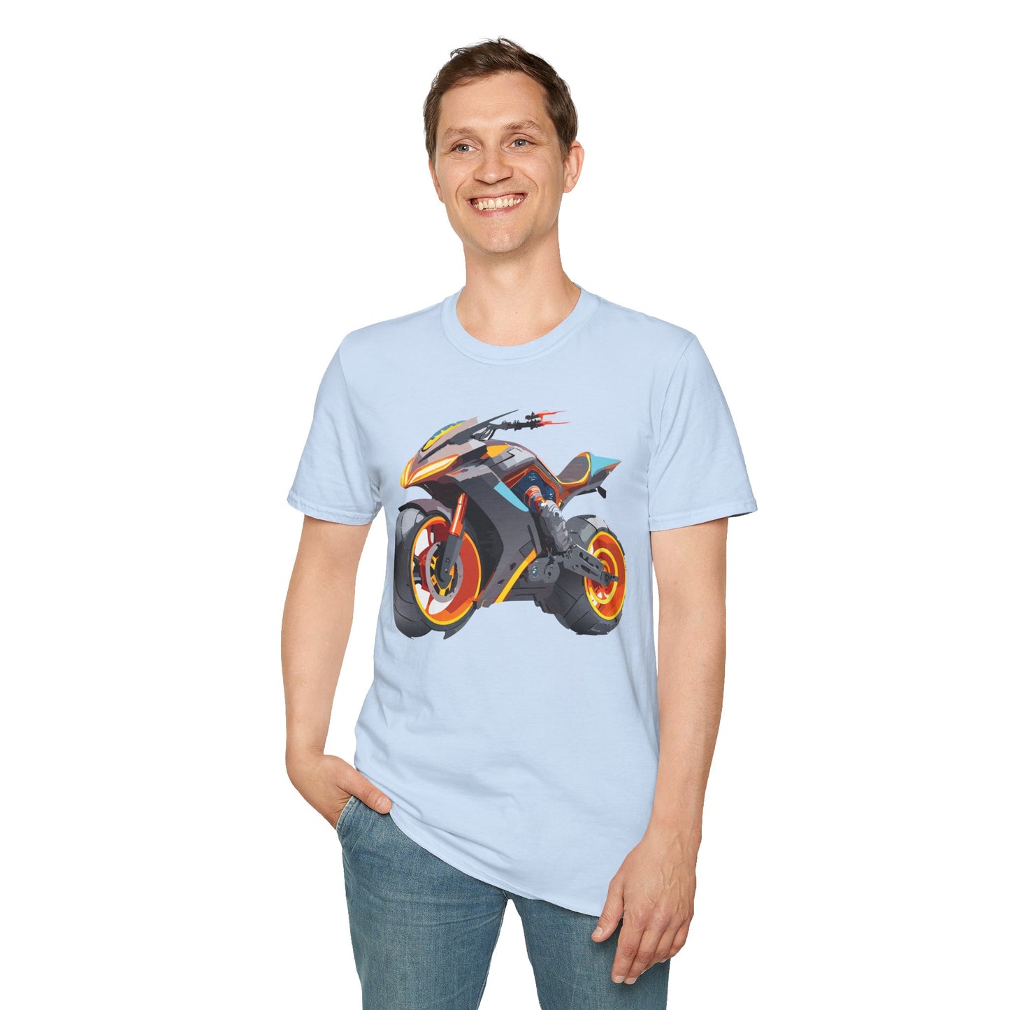 Unisex Bike T Shirt With Motorcycle Graphic MTB Tee Cotton Softstyle Comfort For Riders