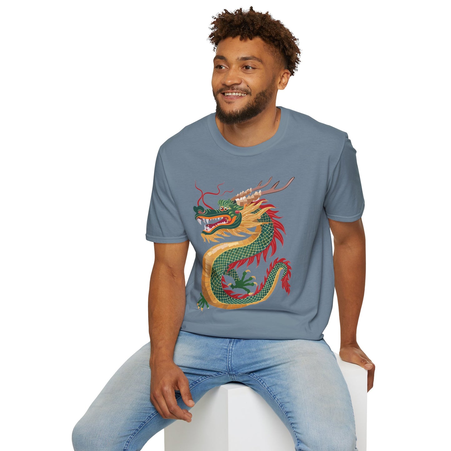 Dragon T Shirt Unisex Dragon Shirt With Animal Art Design Gildan Softstyle 64000 Tee