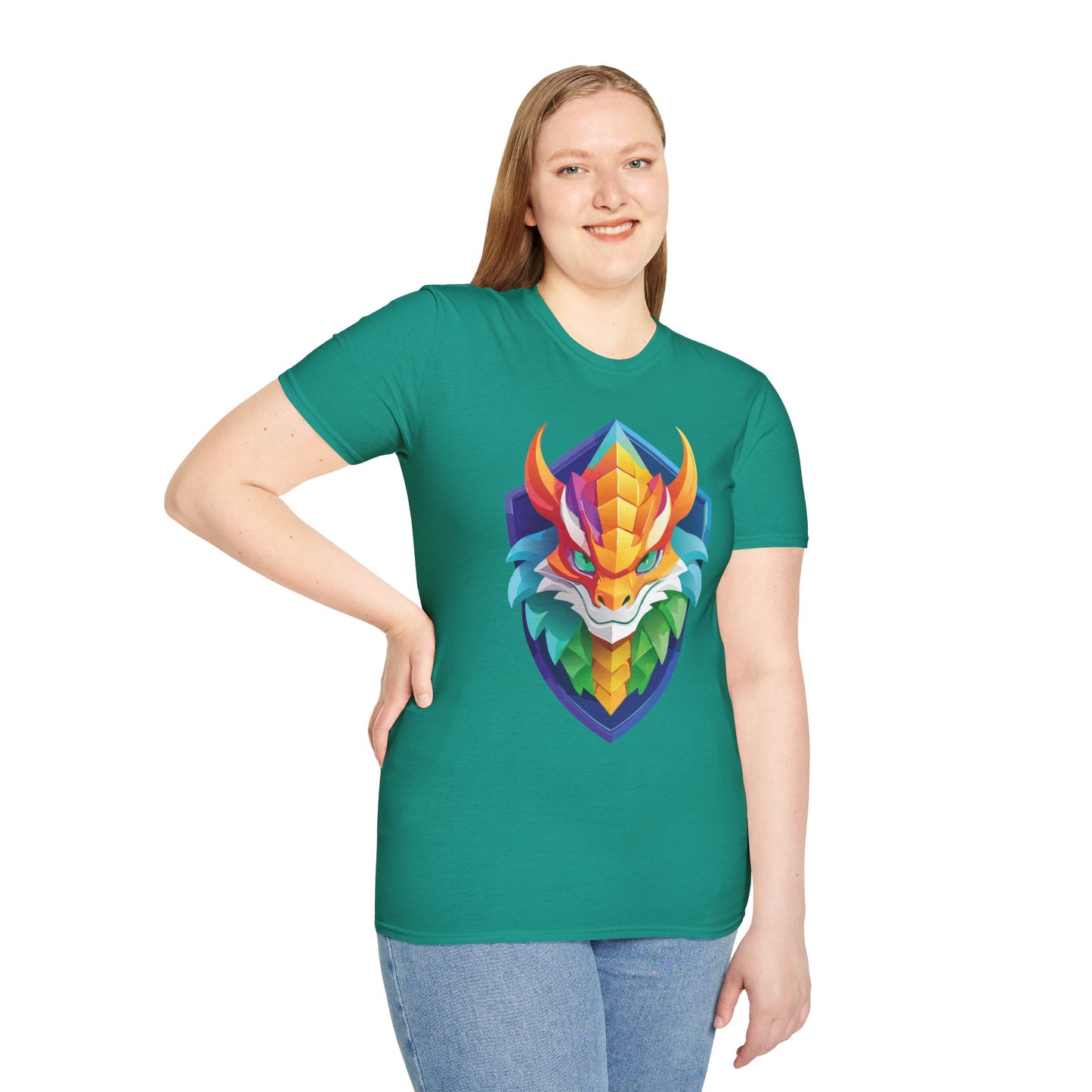 Unisex Dragon T Shirt Softstyle 64000 100 Percent Ring Spun Cotton Comfortable Tee