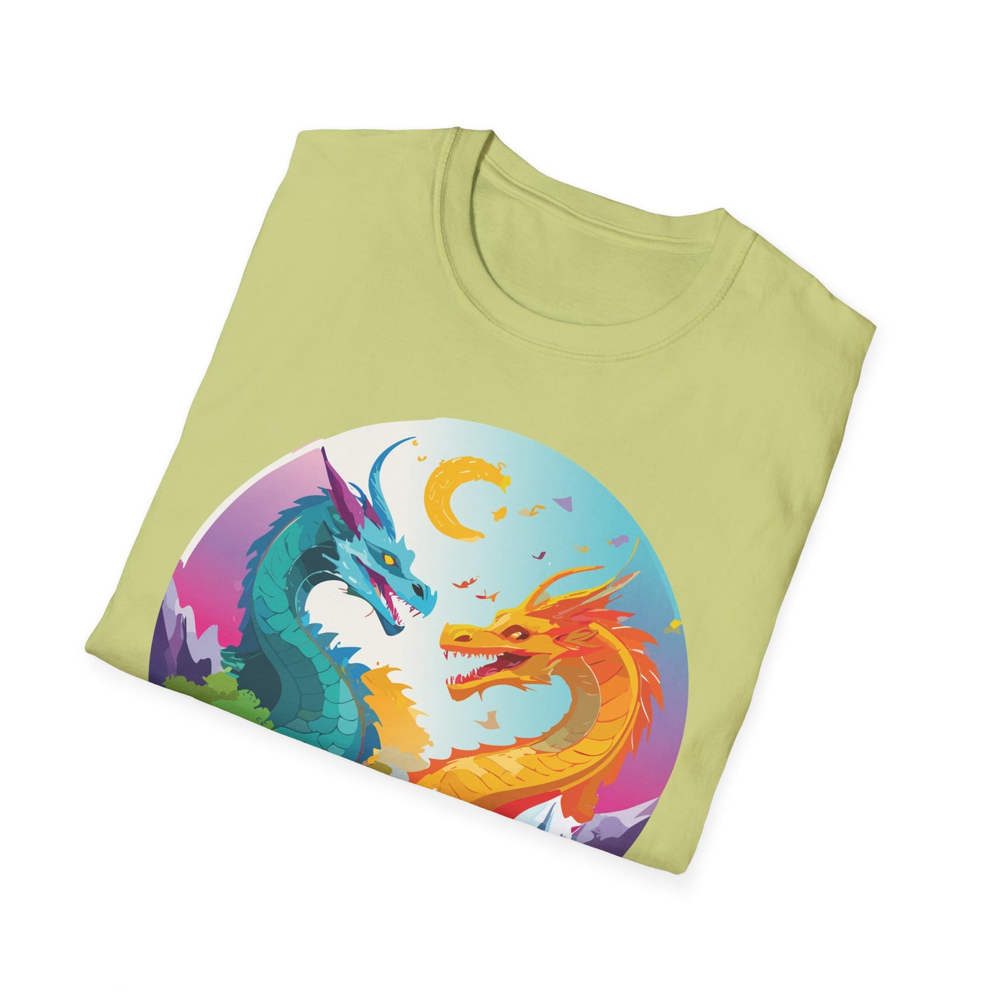 Dragon T Shirt Unisex Gildan Softstyle 64000 Tee Dragon Artwork Animal Print Shirt