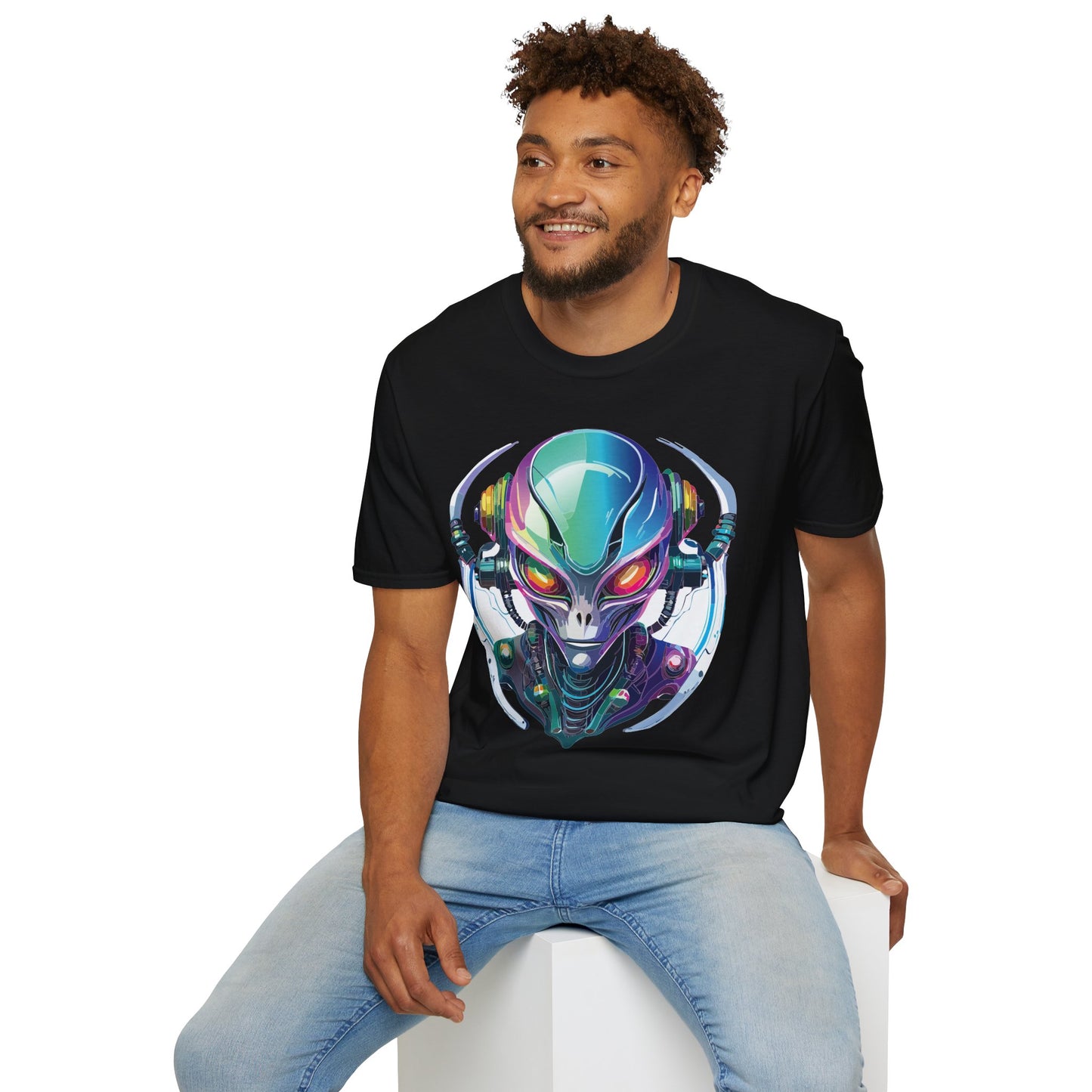 Alien Cosmos T Shirt Unisex Softstyle 64000 Tee With Alien Space Design 100 Percent Ringspun Cotton