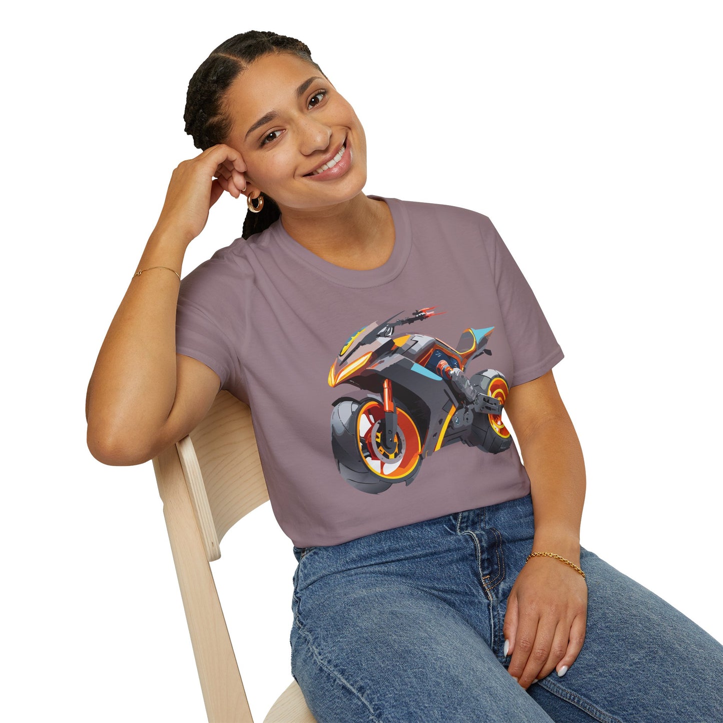 Unisex Bike T Shirt With Motorcycle Graphic MTB Tee Cotton Softstyle Comfort For Riders