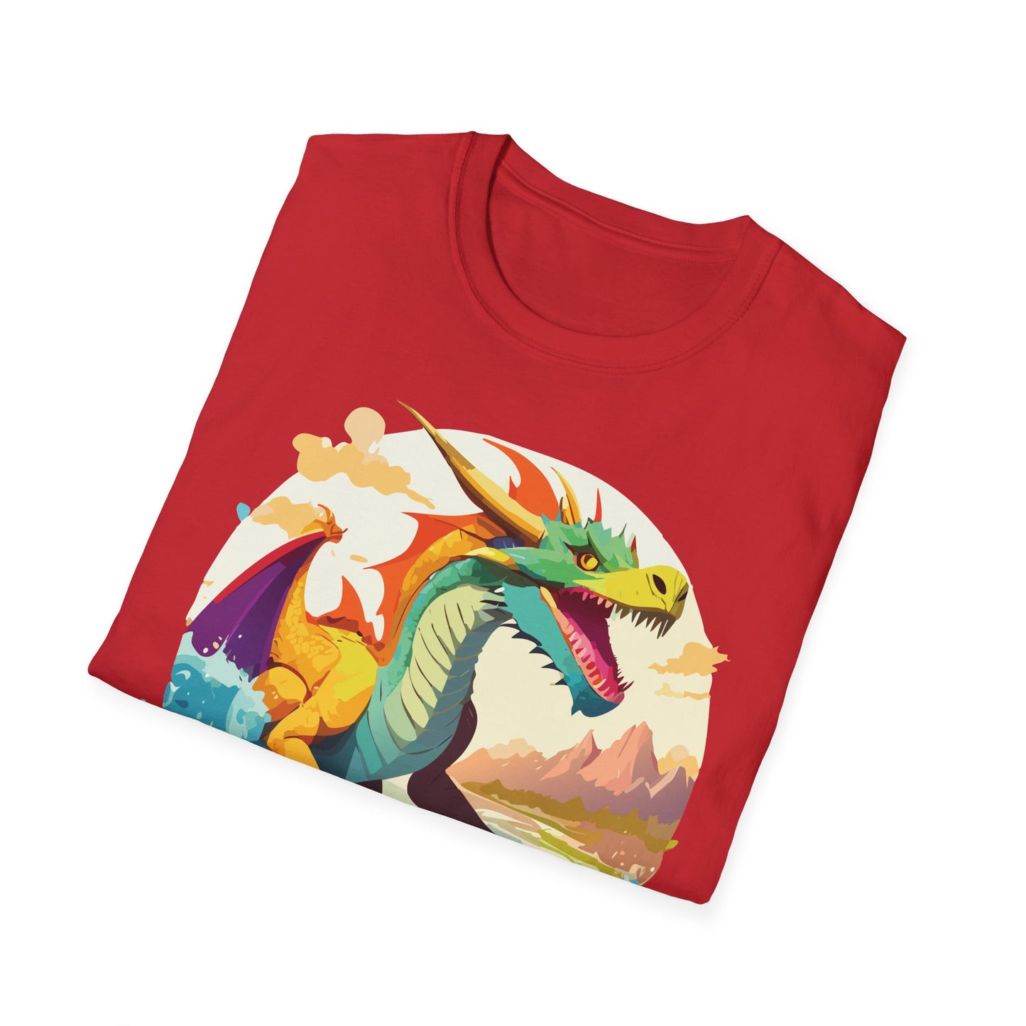 Dragon T Shirt Unisex Animal Print Dragon Shirt Gildan Softstyle Cotton Tee 64000