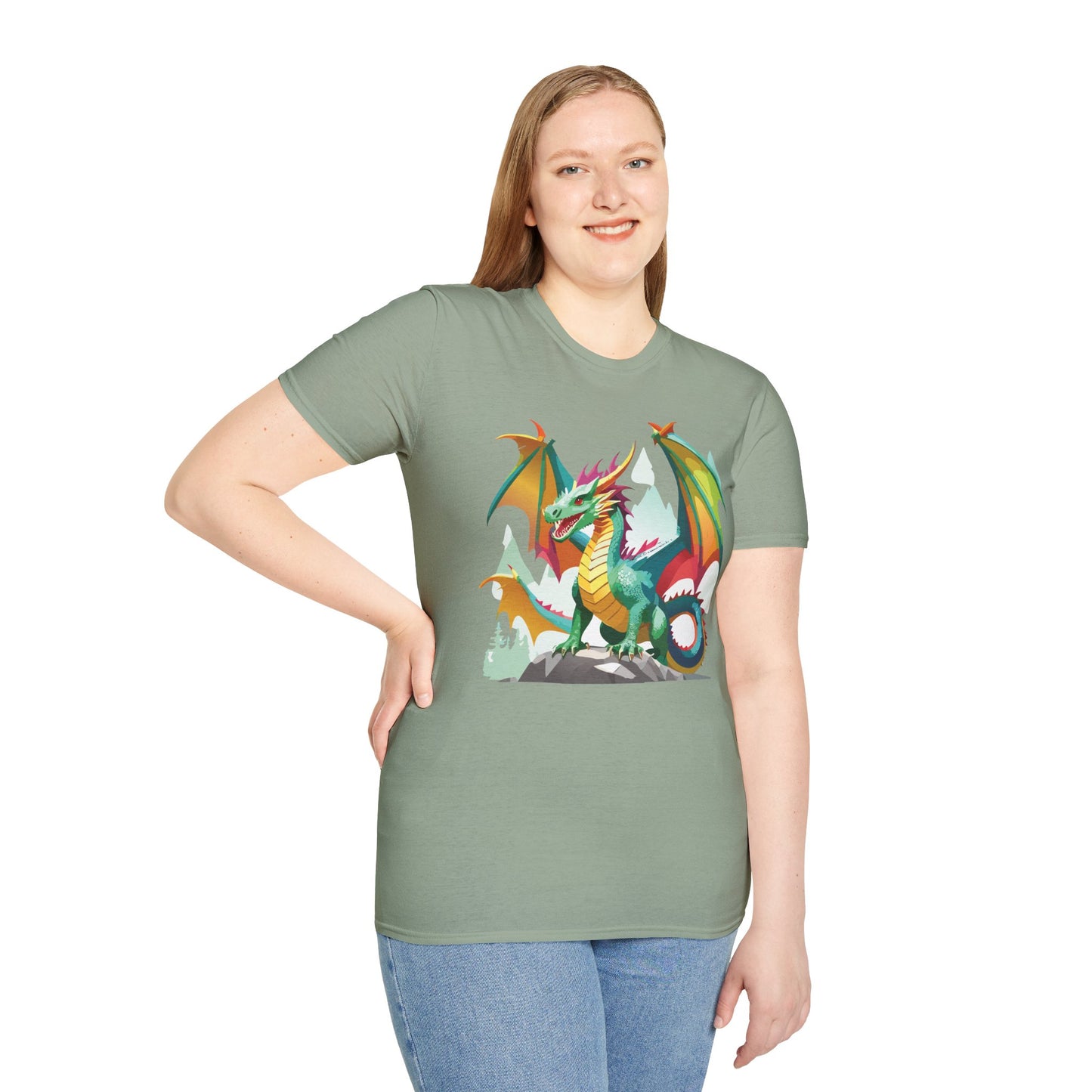 Dragon Graphic T Shirt for Men and Women Unisex Animal Design Softstyle Cotton Tee Premium Quality