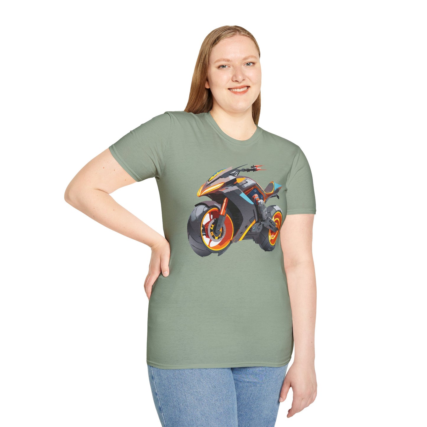 Unisex Bike T Shirt With Motorcycle Graphic MTB Tee Cotton Softstyle Comfort For Riders