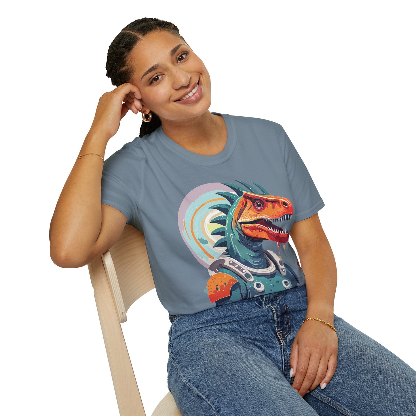 Unisex Gildan Softstyle 64000 Alien T Shirt With Cosmos Space Alien Art Graphic Tee