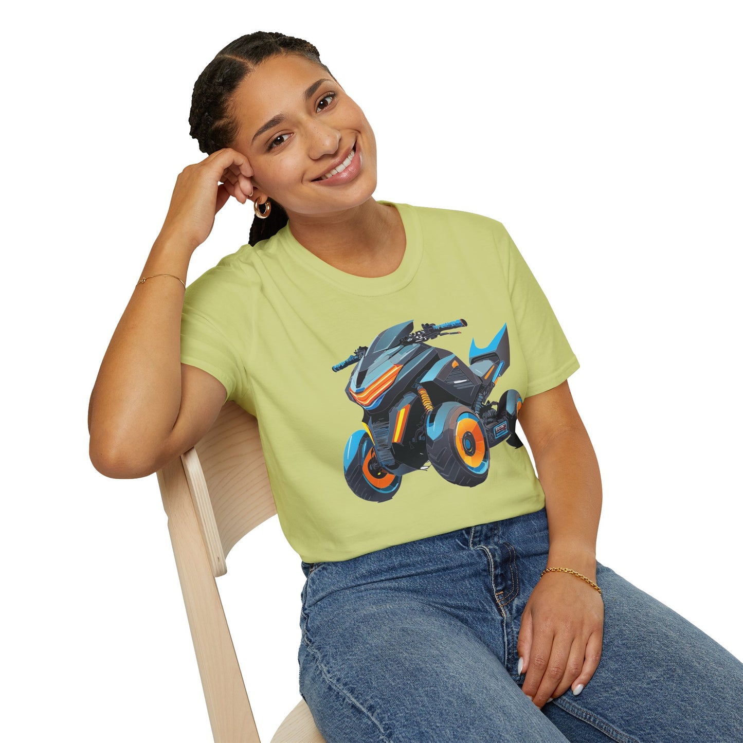 Unisex Motorcycle Art Design T Shirt Softstyle 64000 MTB Graphic Tee For Riders