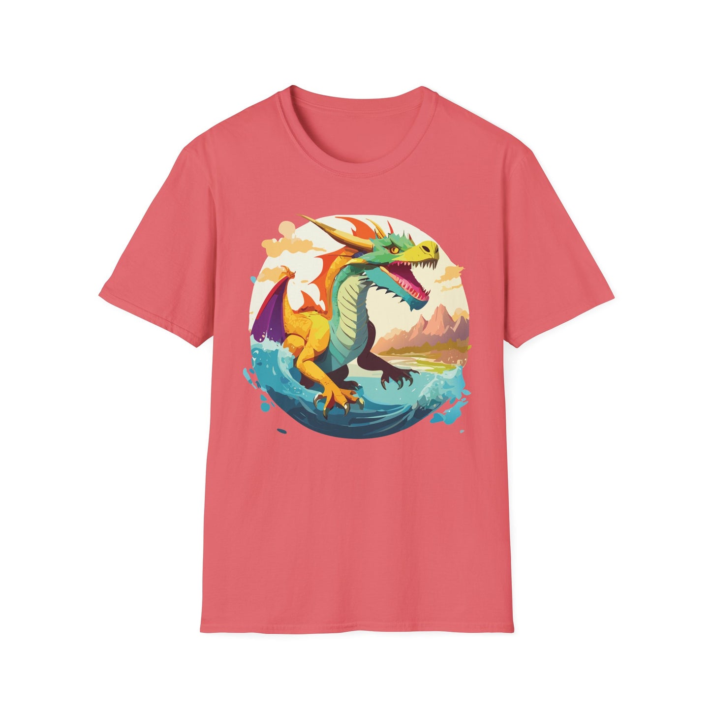 Dragon T Shirt Unisex Animal Print Dragon Shirt Gildan Softstyle Cotton Tee 64000