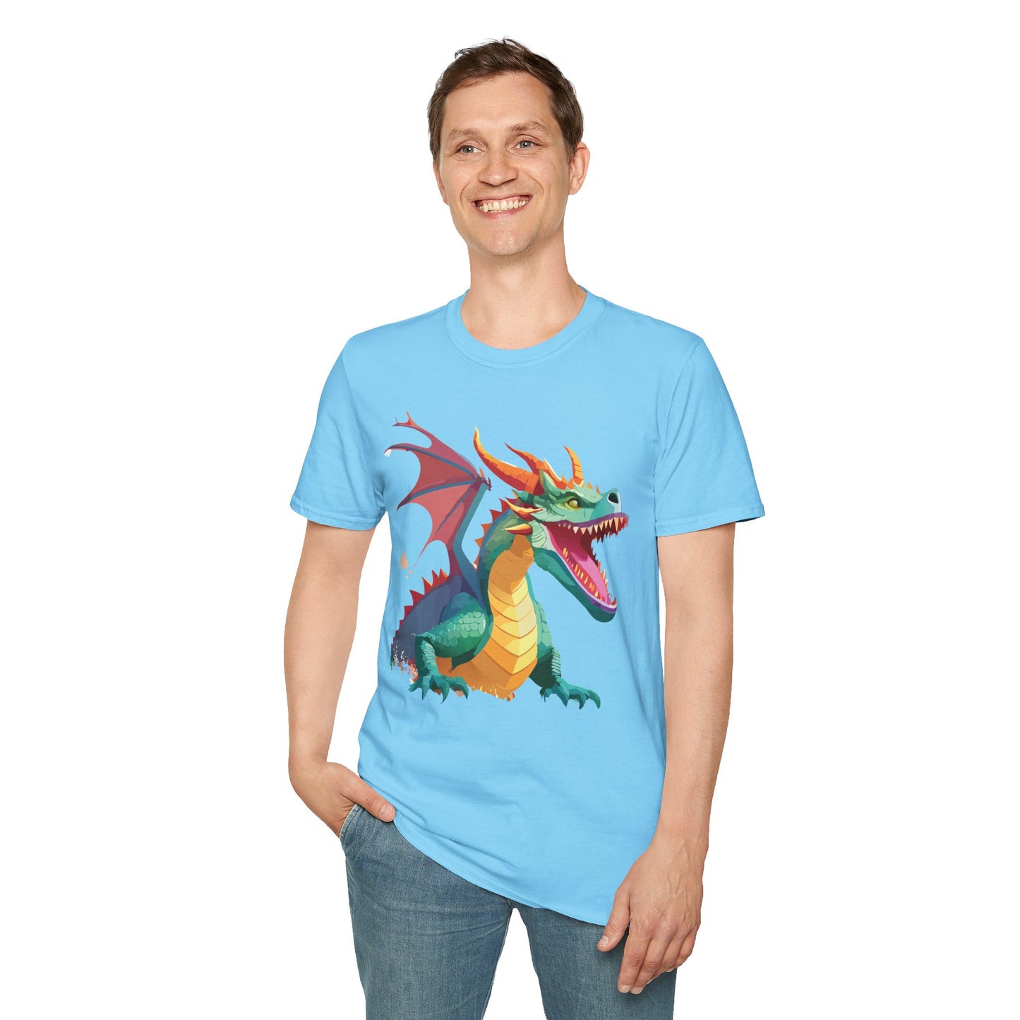 Dragon Graphic T Shirt Unisex Softstyle Cotton Tee Dragon Art Shirt For Men Women