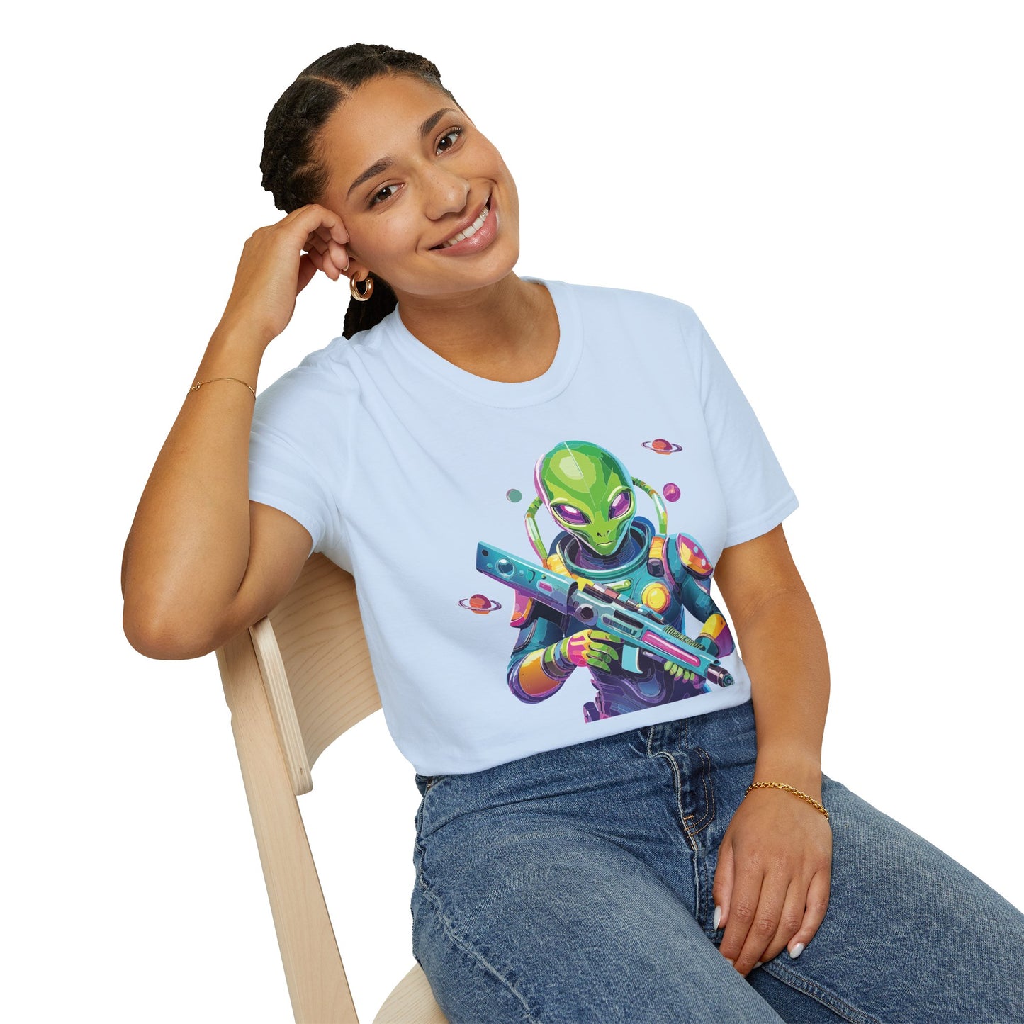 Alien Cosmos T Shirt Unisex Gildan Softstyle 64000 Art Design Tee For Everyday Comfort