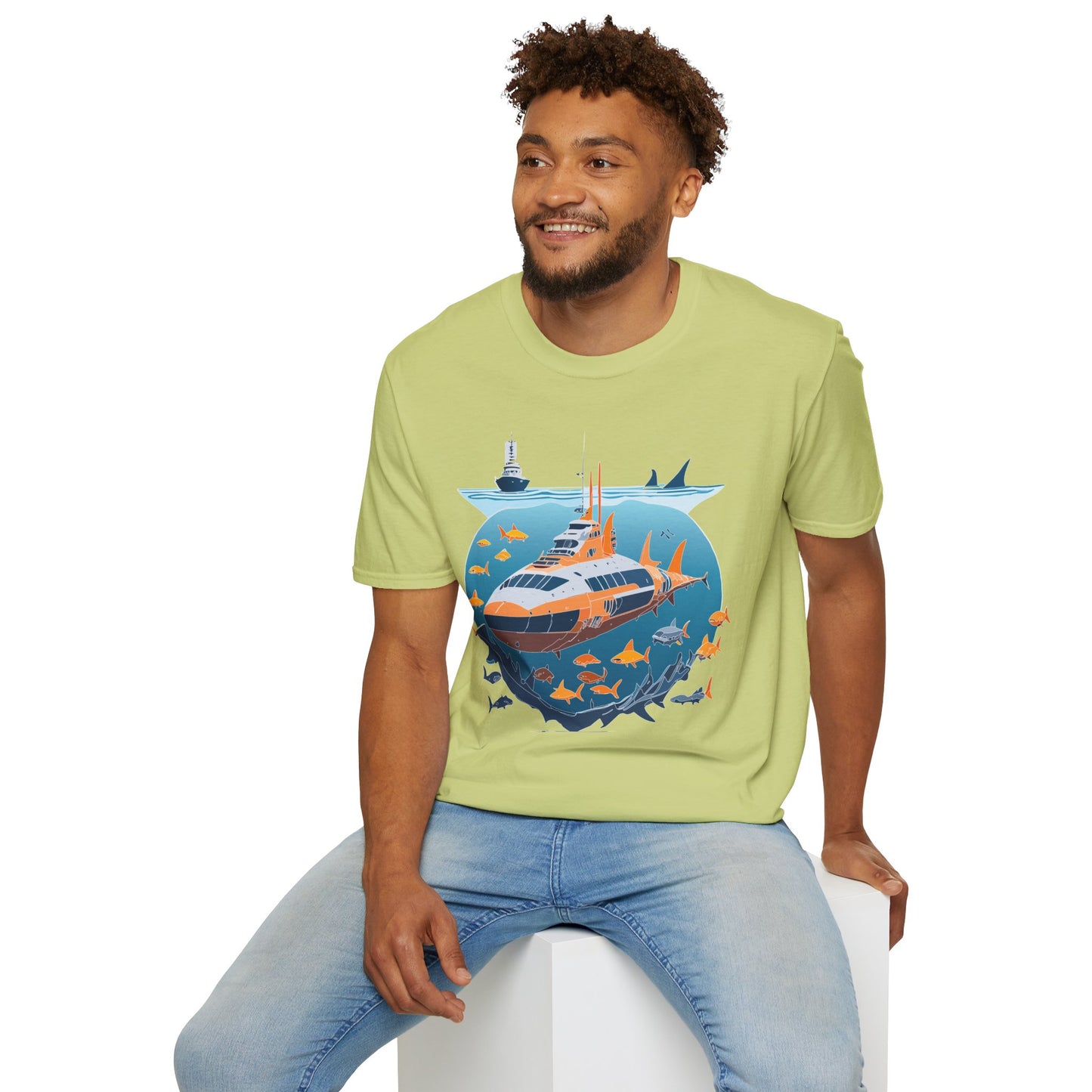 Ocean Tee Shirt, Ocean Shirt, Shirt with Ocean, U boat Tees, Shirt with U-Boat