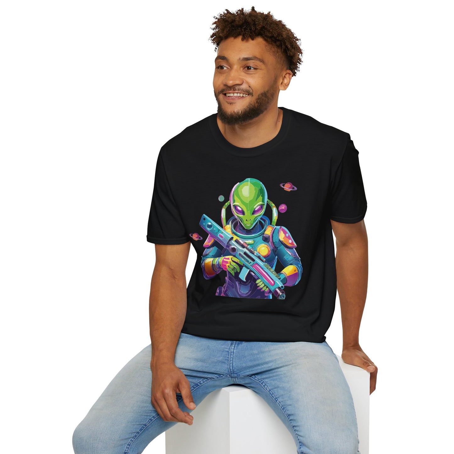 Alien Cosmos T Shirt Unisex Gildan Softstyle 64000 Art Design Tee For Everyday Comfort